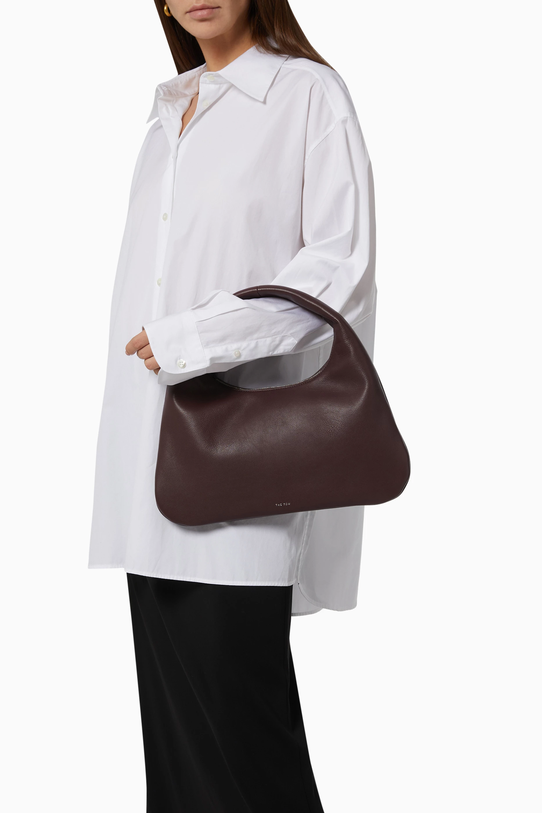Buy The Row Burgundy Small Everyday Shoulder Bag in Leather For Women Online Ounass Oman