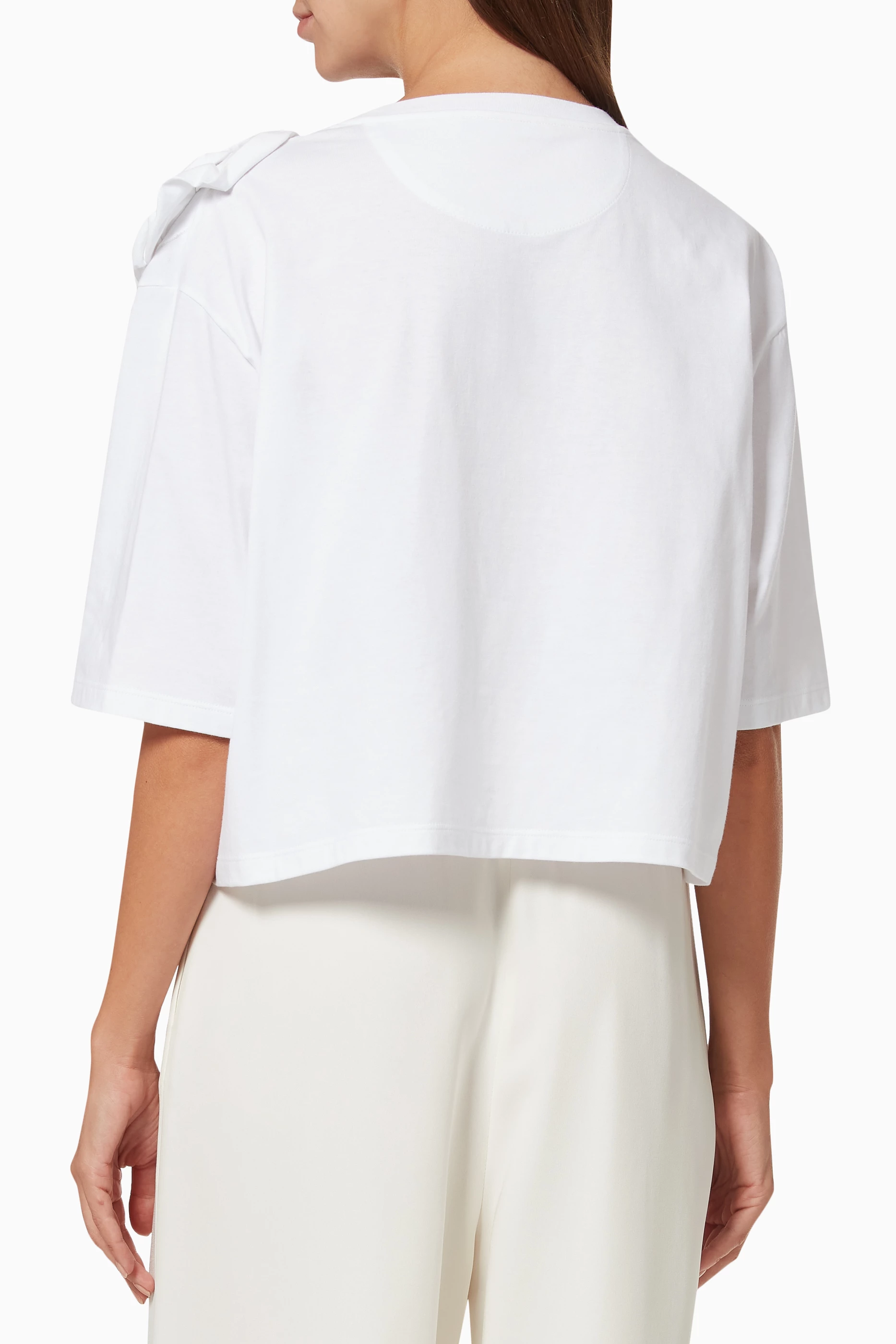 Buy Valentino Garavani White Valentino Rose Blossom Cropped T