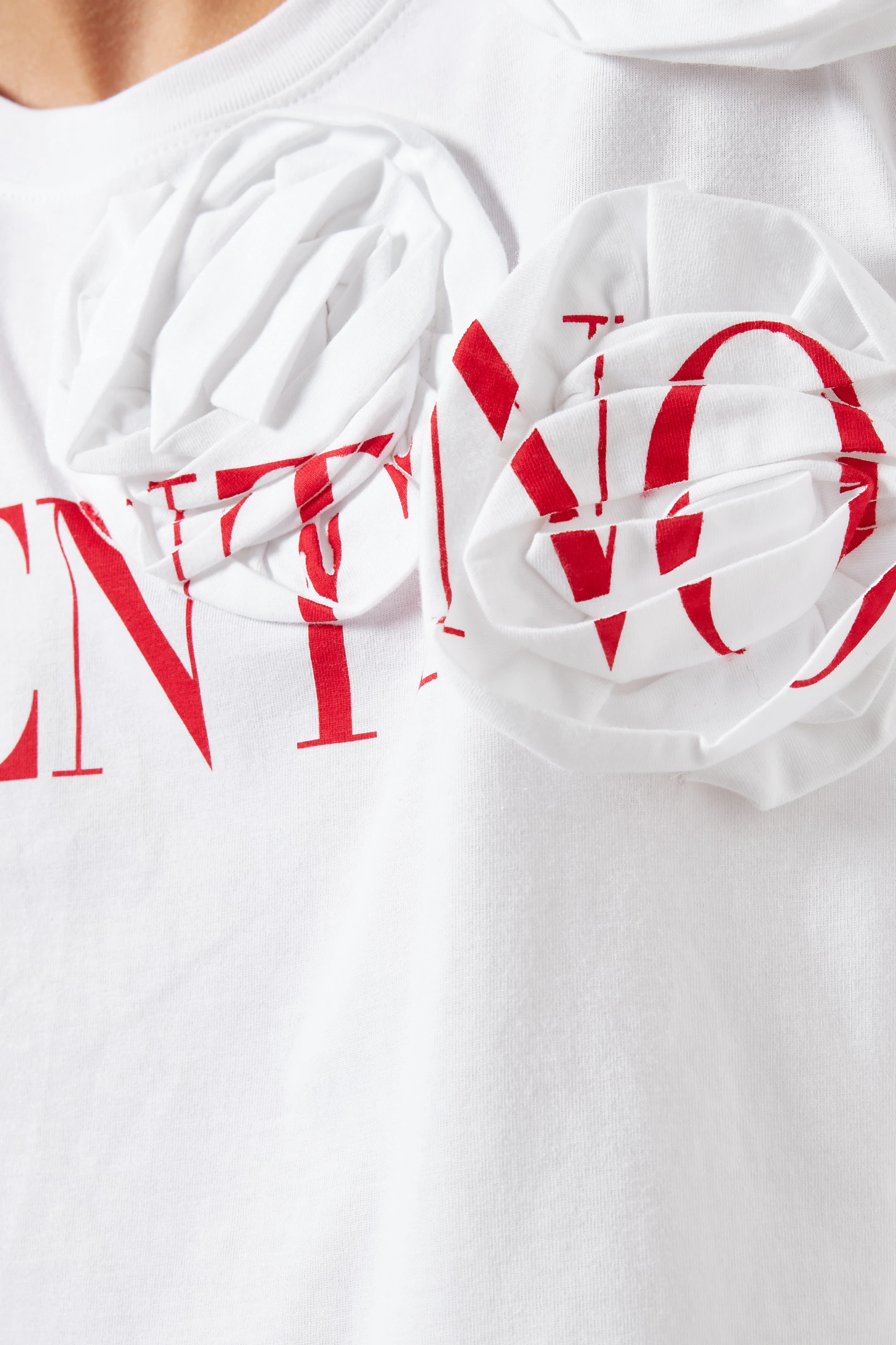 Buy Valentino Garavani White Valentino Rose Blossom Cropped T