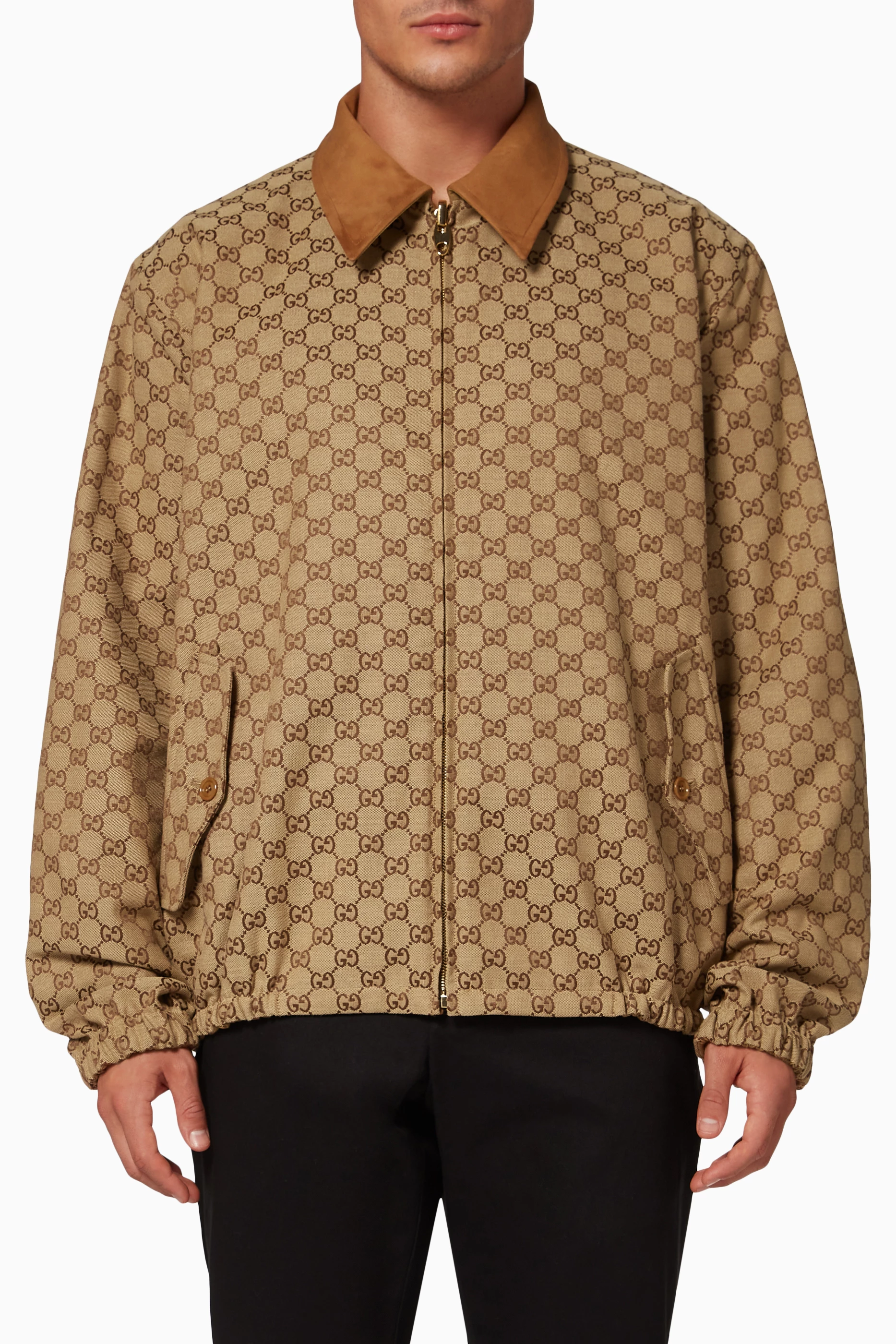 Buy Gucci Neutral Reversible GG Jacket in Cotton Nylon Ripstop For 