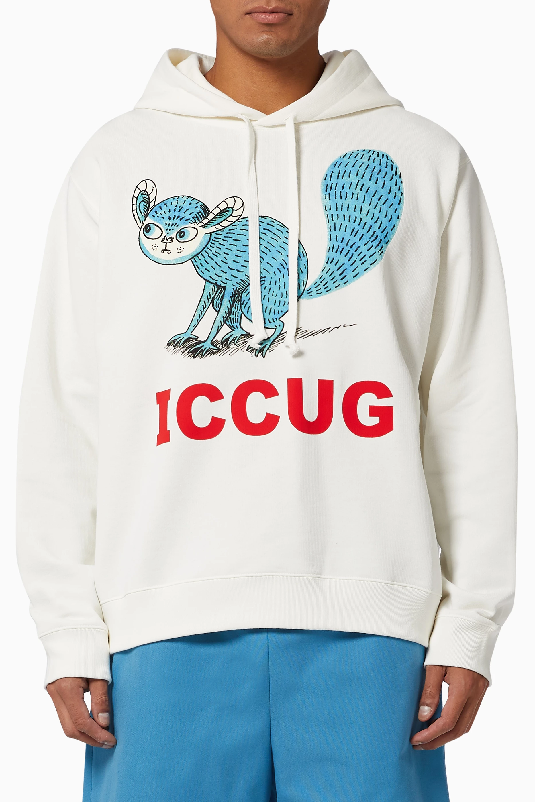 Buy Gucci White x Freya Hartas ICCUG Animal Print Hoodie in Cotton 