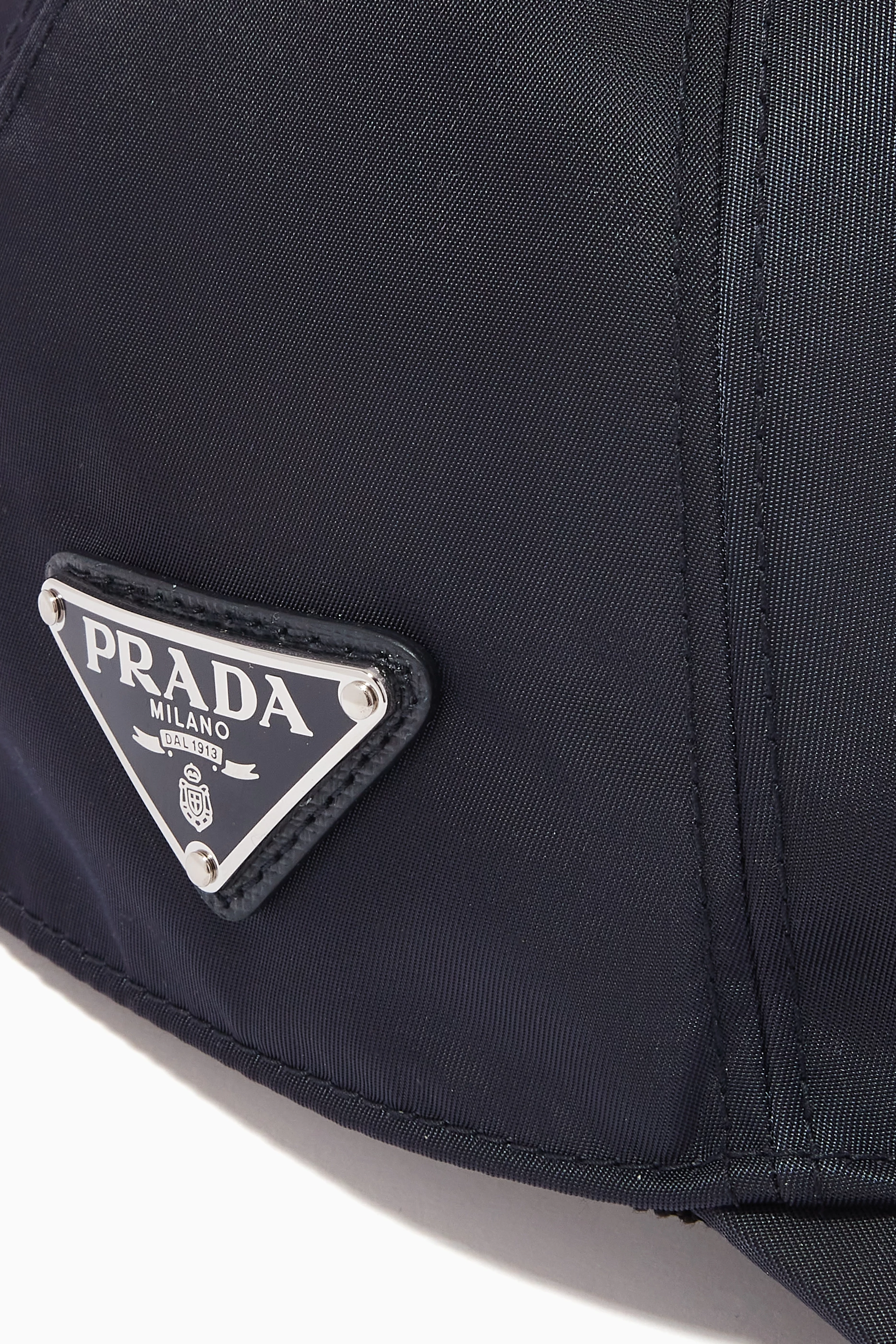 Prada Navy Triangle Logo Nylon Baseball Cap Prada Felt Baseball Cap With Side Triangle Enamel Logo Navy  main image 4
