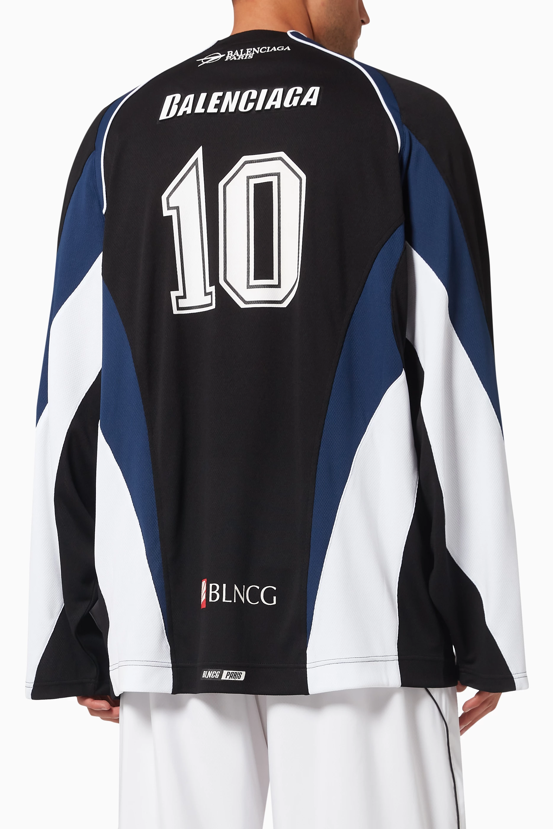 Buy Balenciaga Black Hockey T-shirt in Sporty Mesh Jersey