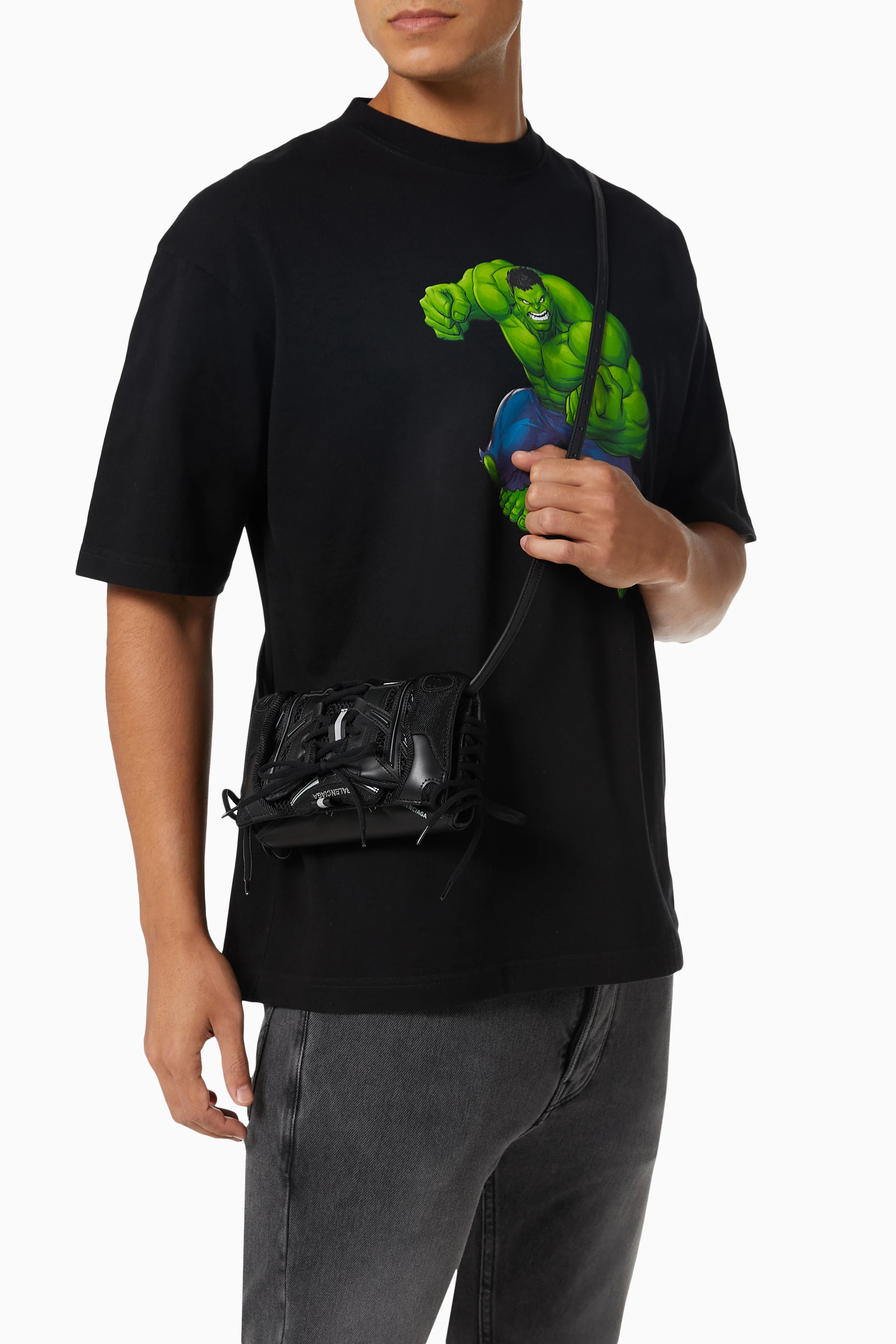 Buy Balenciaga Black Sneakerhead Phone Holder in Mesh & Faux 