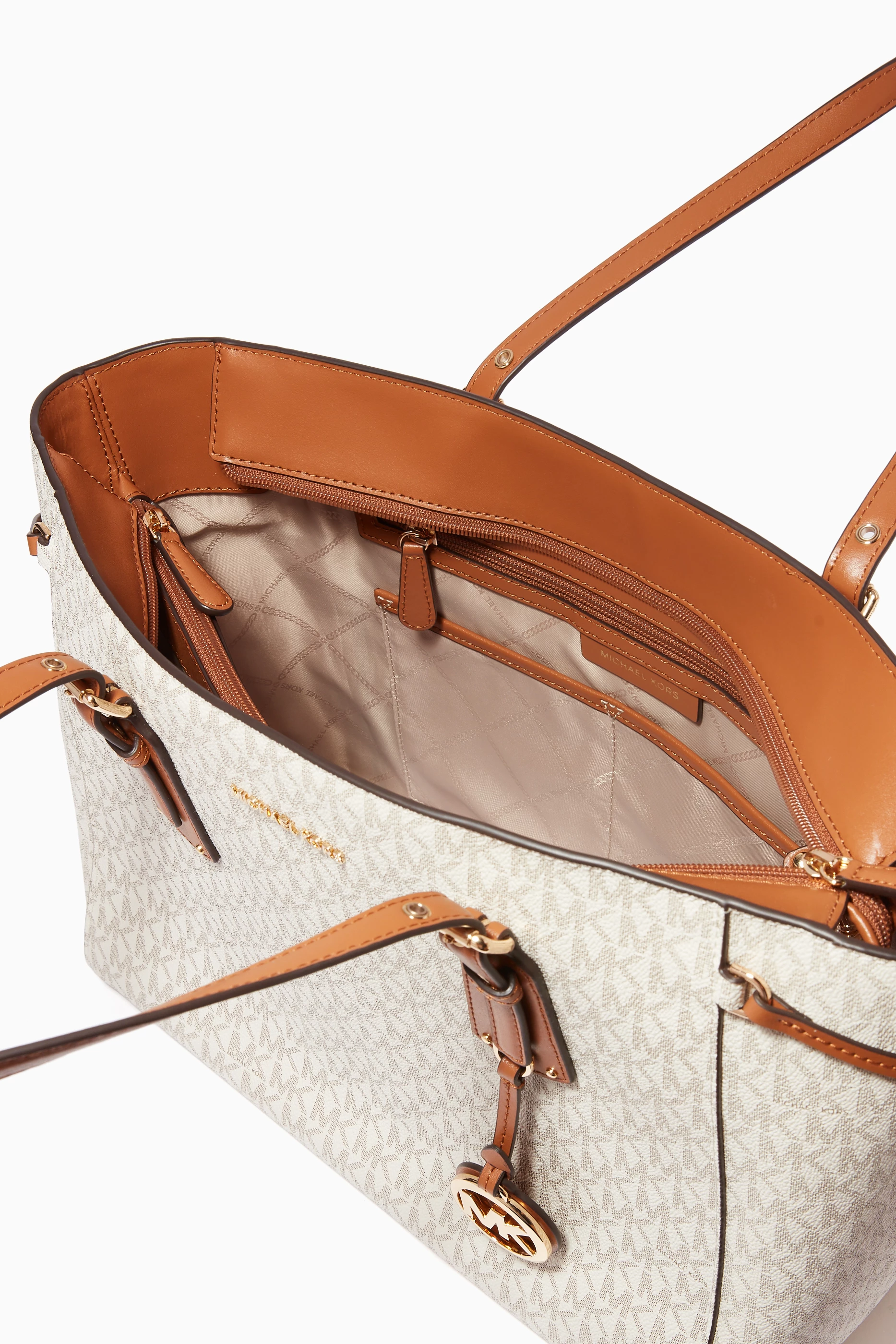 Michael kors voyager logo tote vanilla best sale
