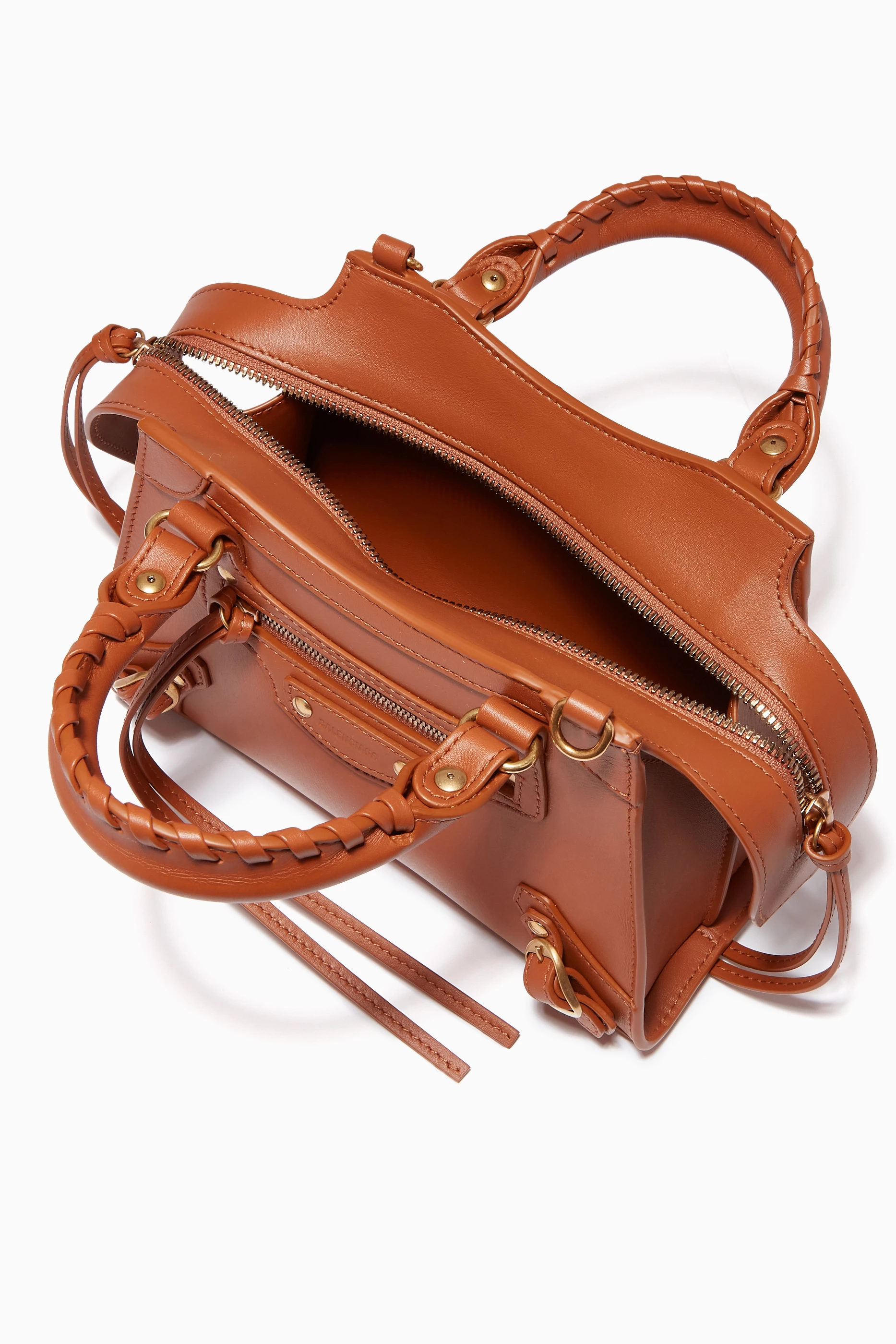 Buy Balenciaga Brown Neo Classic Mini Top Handle Bag in Smooth