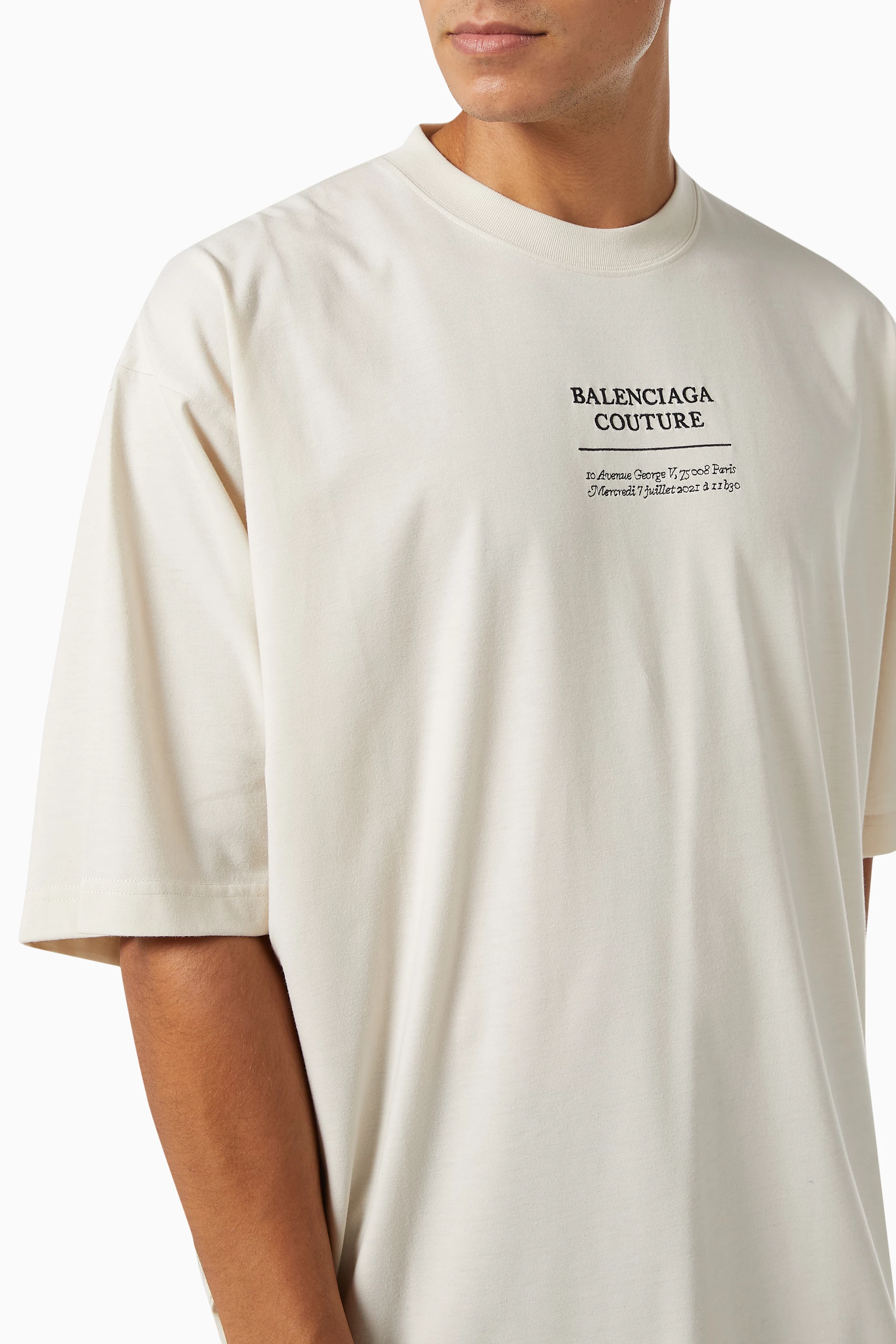 Buy Balenciaga Neutral Couture Boxy T-shirt in Jersey For Men 