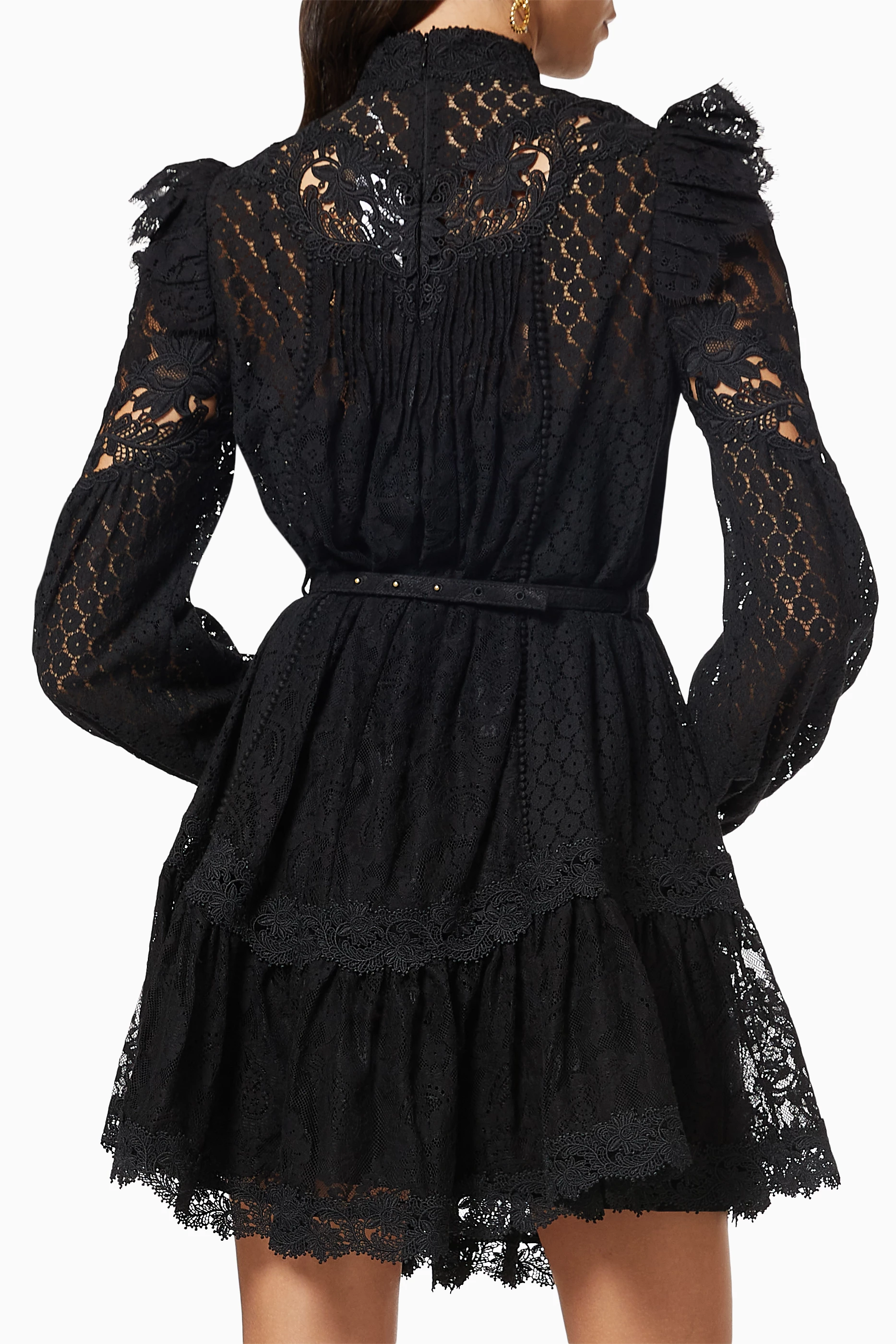 Buy Zimmermann Black Concert Textured Lace Mini Dress in Cotton For Women  Online | Ounass Oman