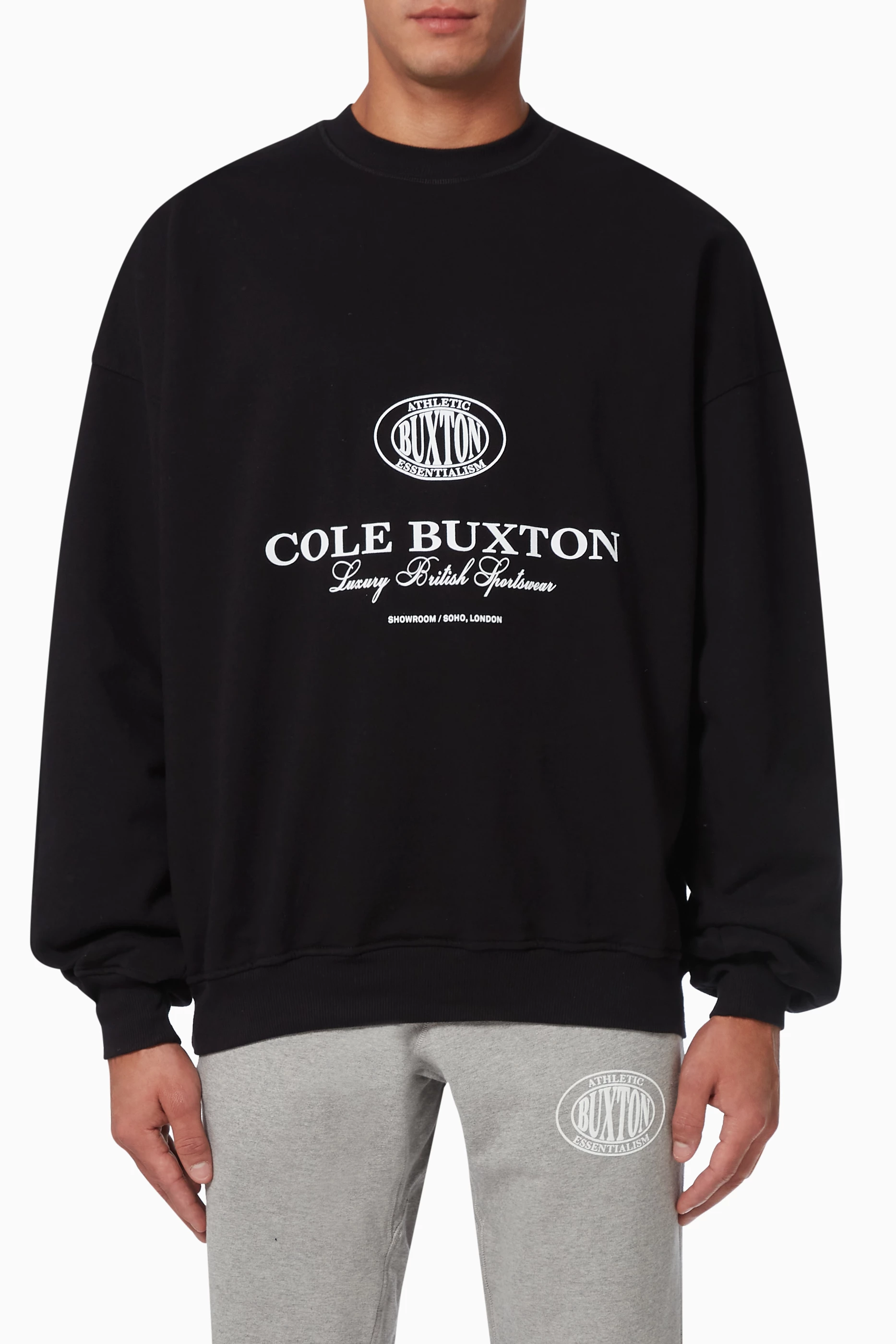 Buy Cole Buxton Black Crest Logo Sweatshirt in Cotton Jersey For 