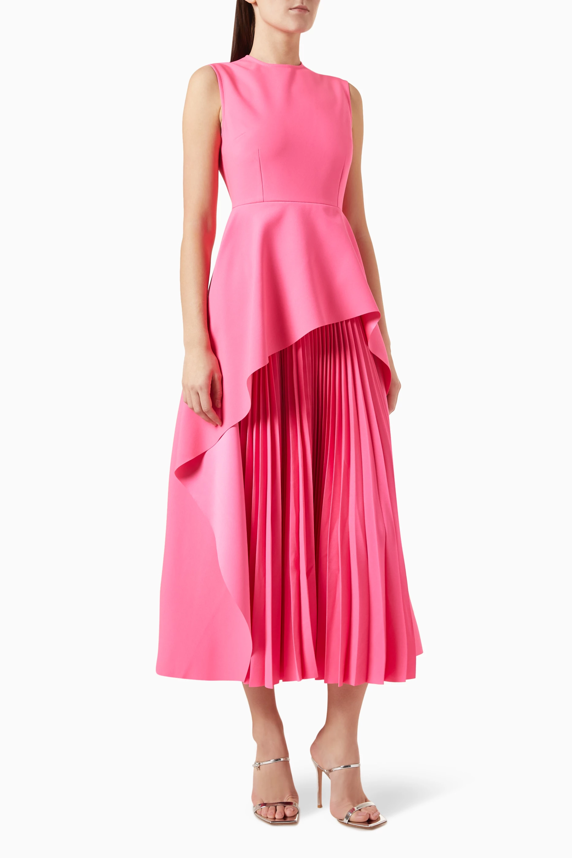 Buy Solace London Pink Severny Midi Dress in Satin For Women Online |  Ounass Oman