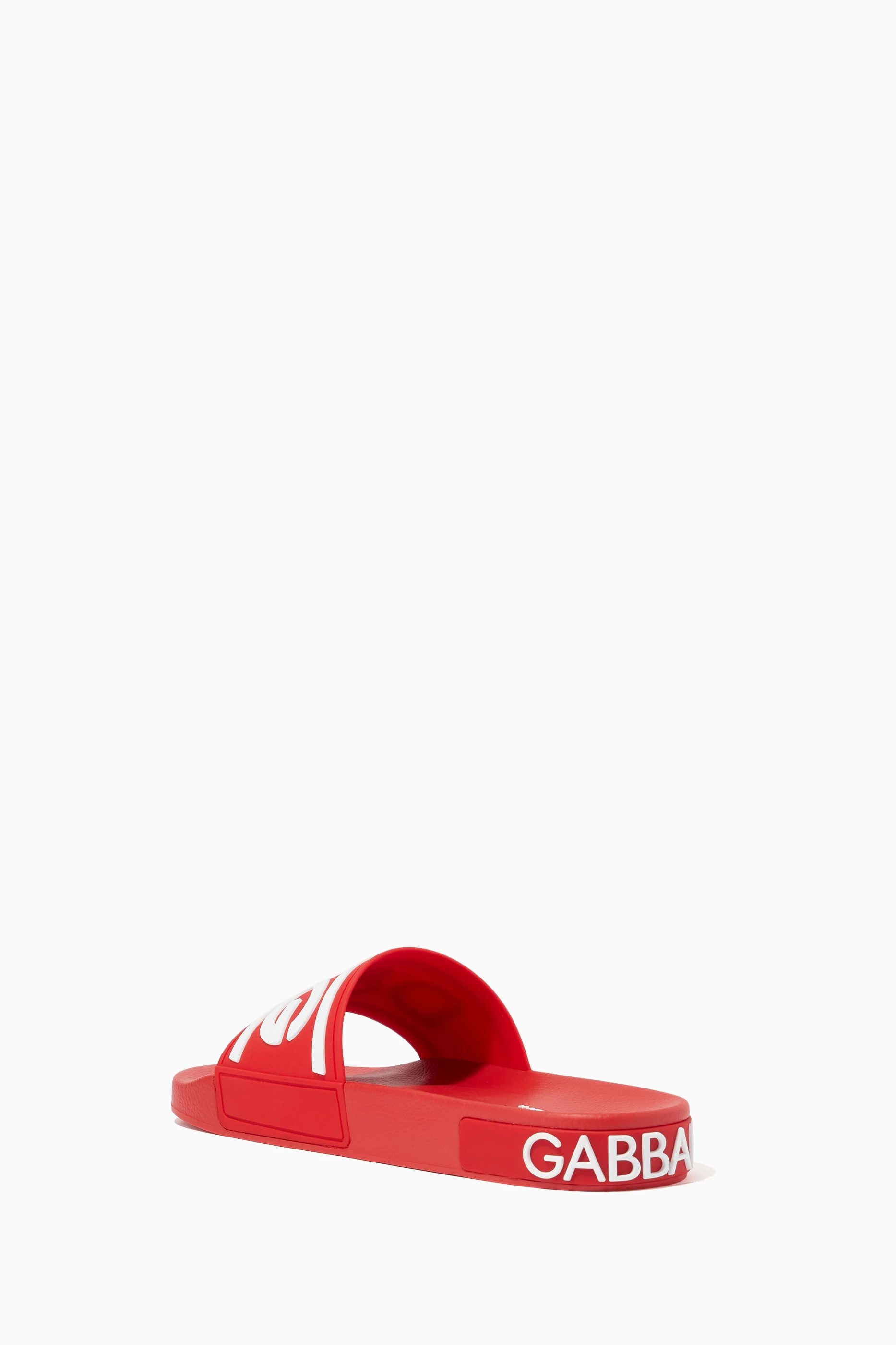 Buy Dolce & Gabbana Red D&G Slides in Rubber For Men Online  display picture 1