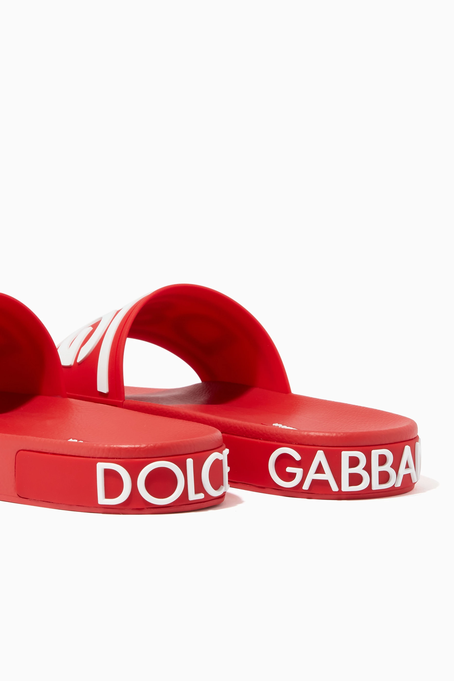 Dolce & Gabbana Men\'s Red Rubber Slides Size 42  / COA DOLCE & GABBANA Crown Logo Sandals Shoes CIABATTA Red White  main image 3
