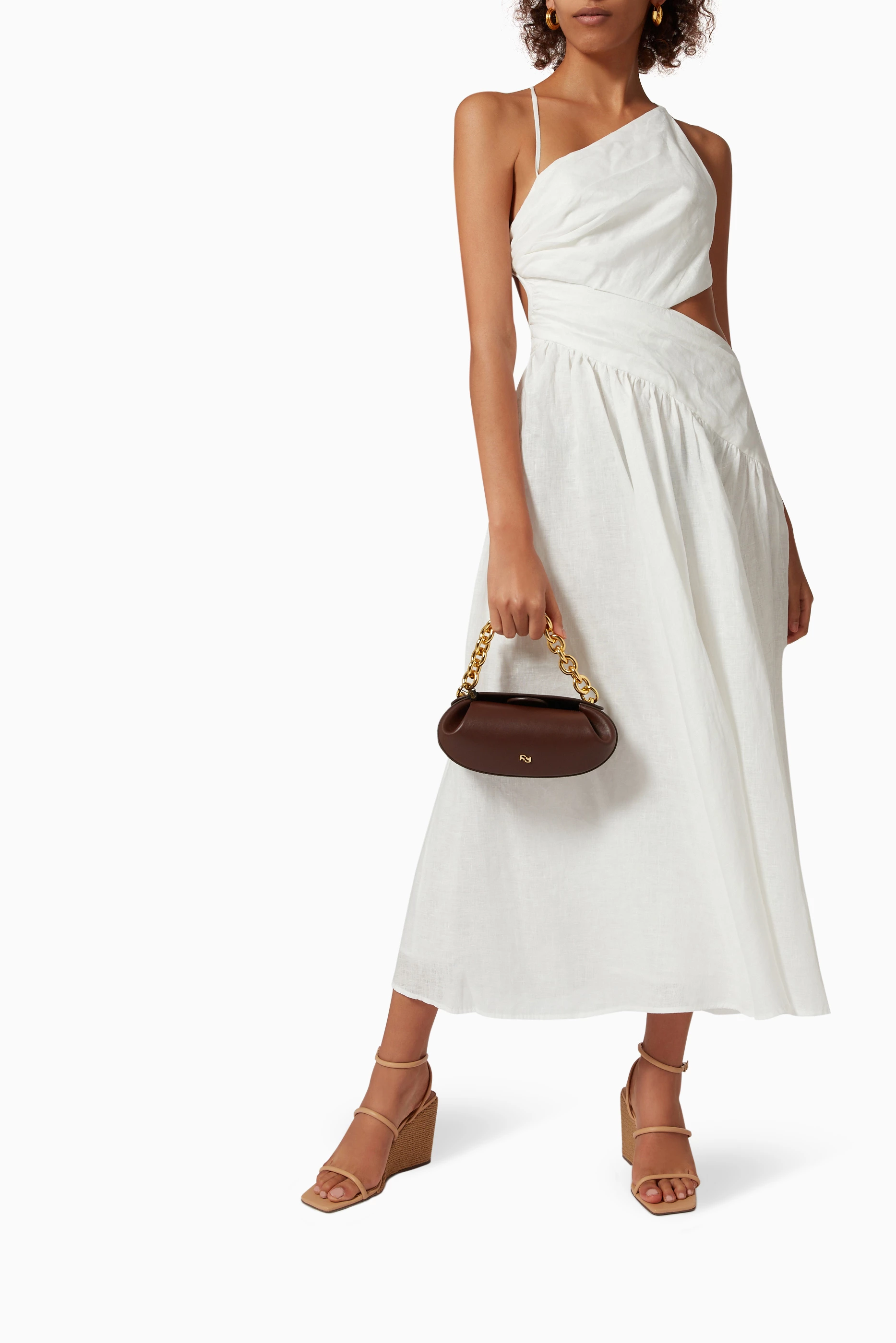 satin dress asymmetric Lamarque Ashley in Brown Designer A-line deep v care:dry-clean COLOR:PERIWINKLE This is the dress