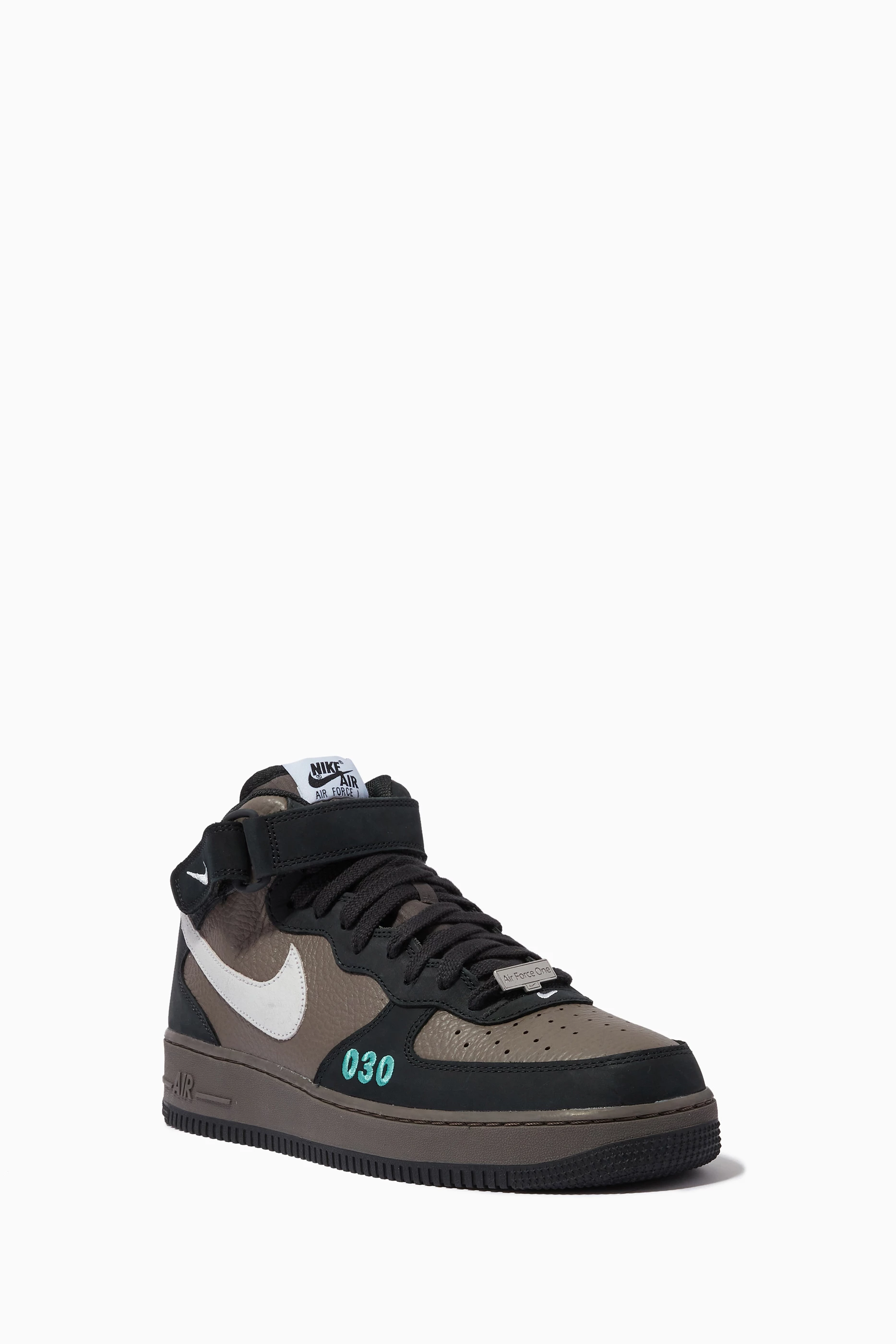 Buy Nike Black Air Force 1 Mid Sneakers For Men Online Ounass Oman