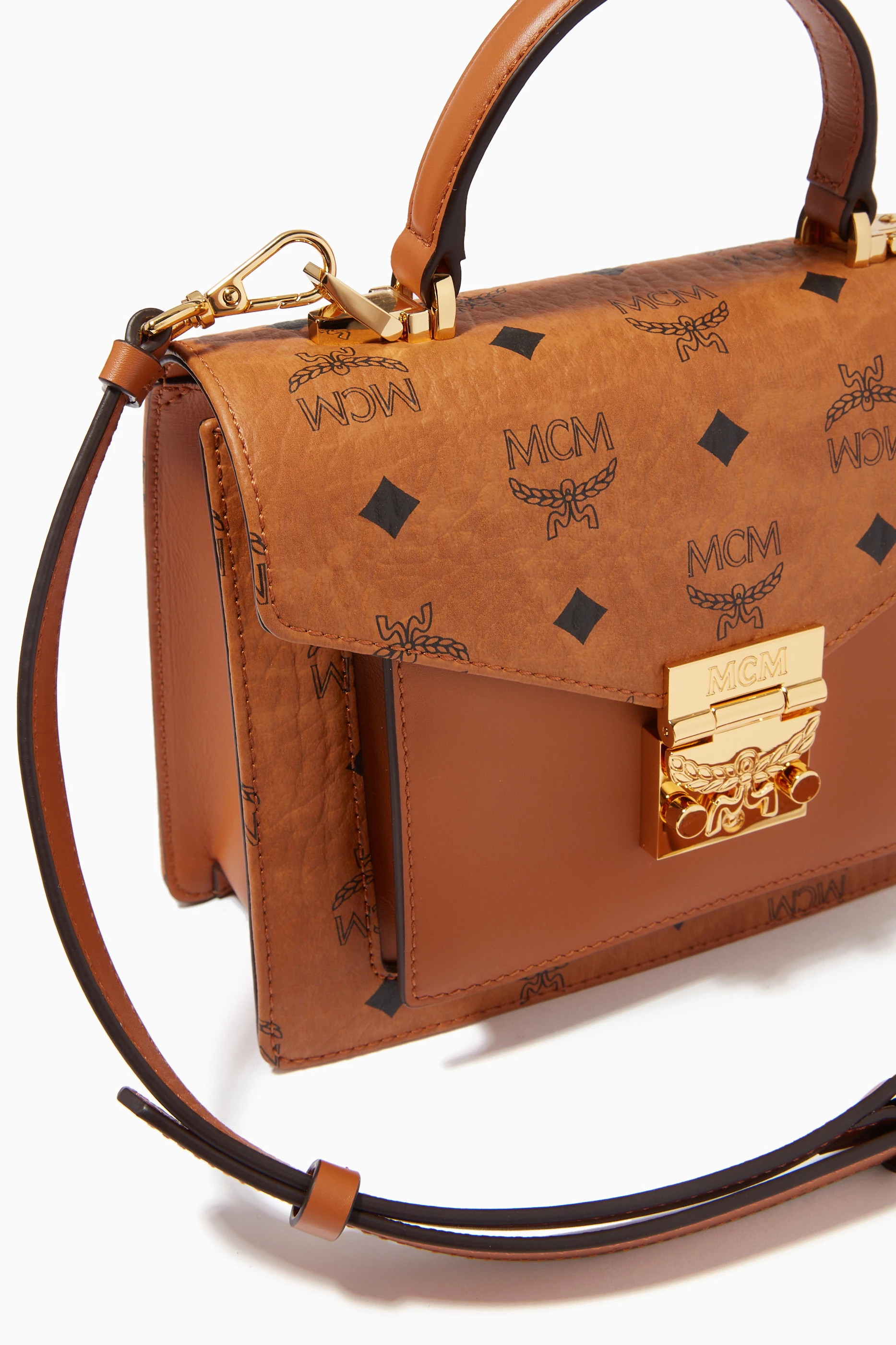 Buy MCM Brown Small Patricia Satchel in Visetos For Women Online Ounass Oman