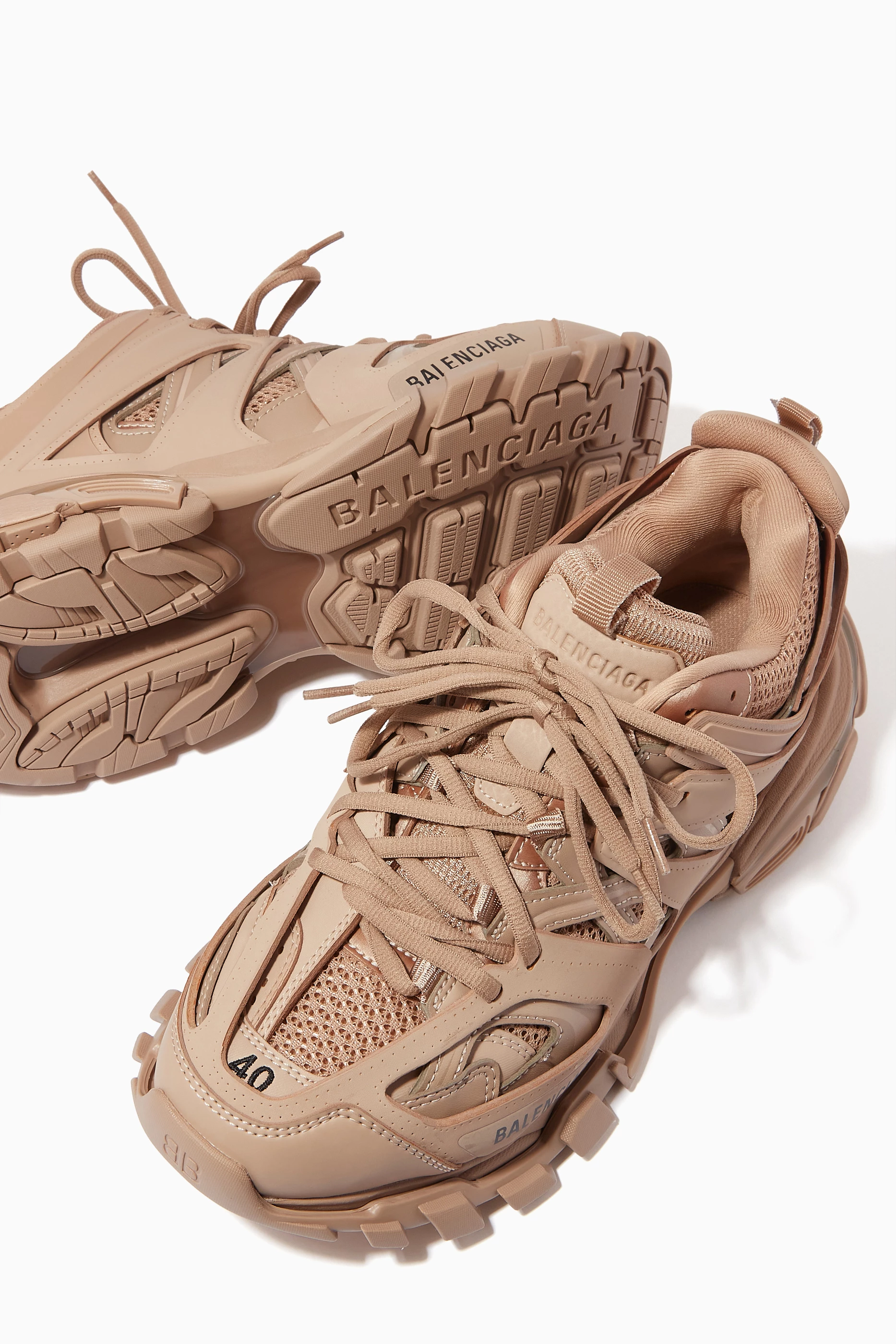 Buy Balenciaga Neutral Track Sneakers in Mesh & Nylon For Men 