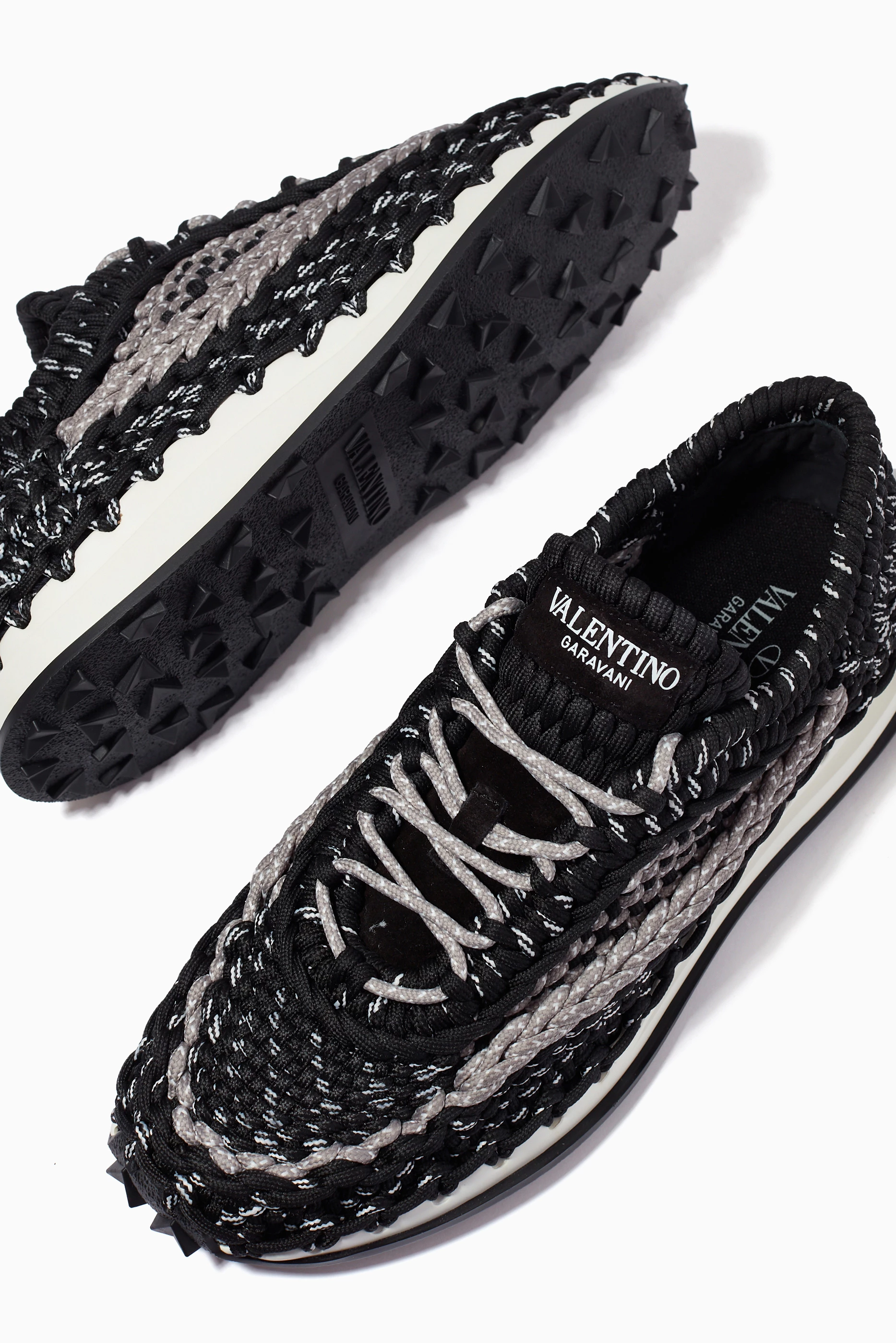 Buy Valentino Garavani Black Valentino Garavani Crochet Sneakers