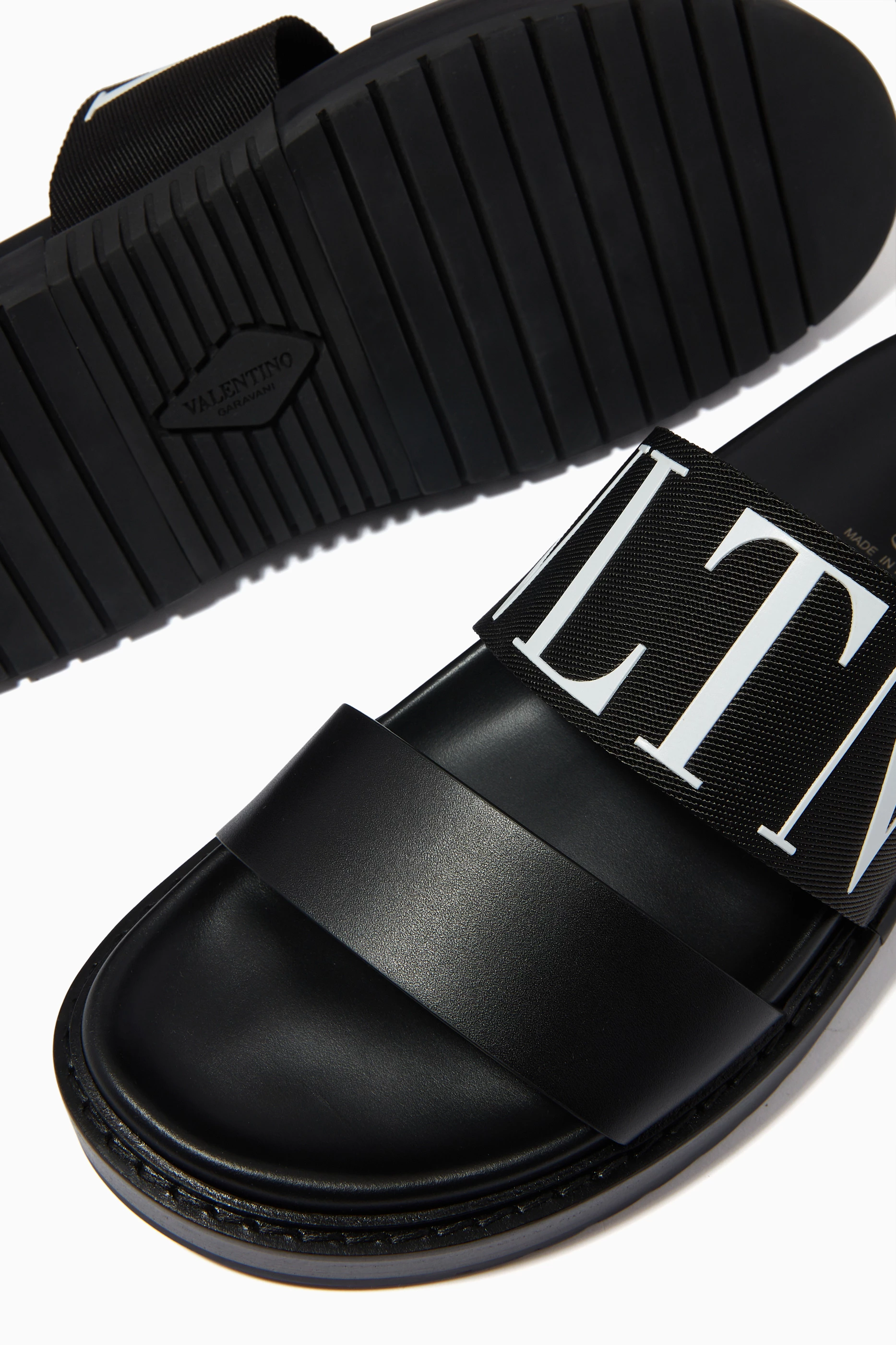 Buy Valentino Garavani Black Valentino Garavani VLTN Slide  display picture 2