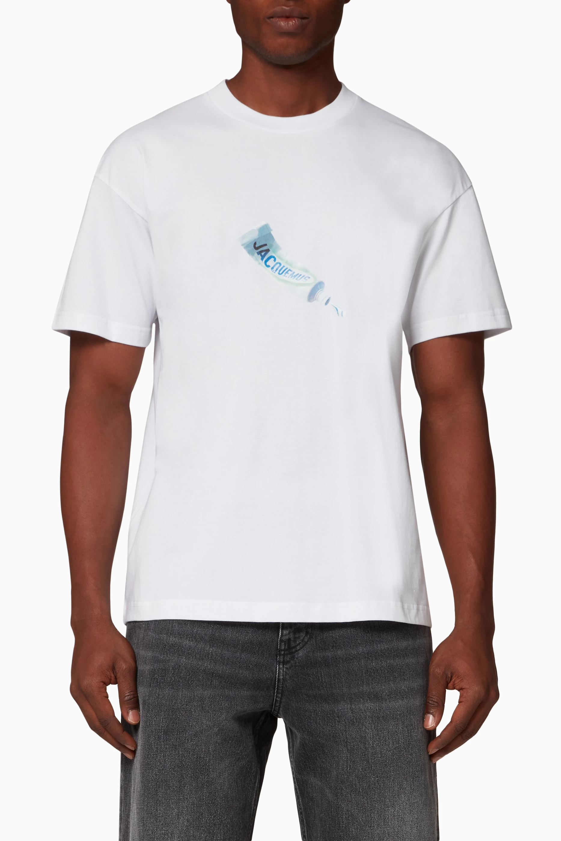 Buy Jacquemus White Le T-shirt Dentifrice in Cotton Jersey For Men 