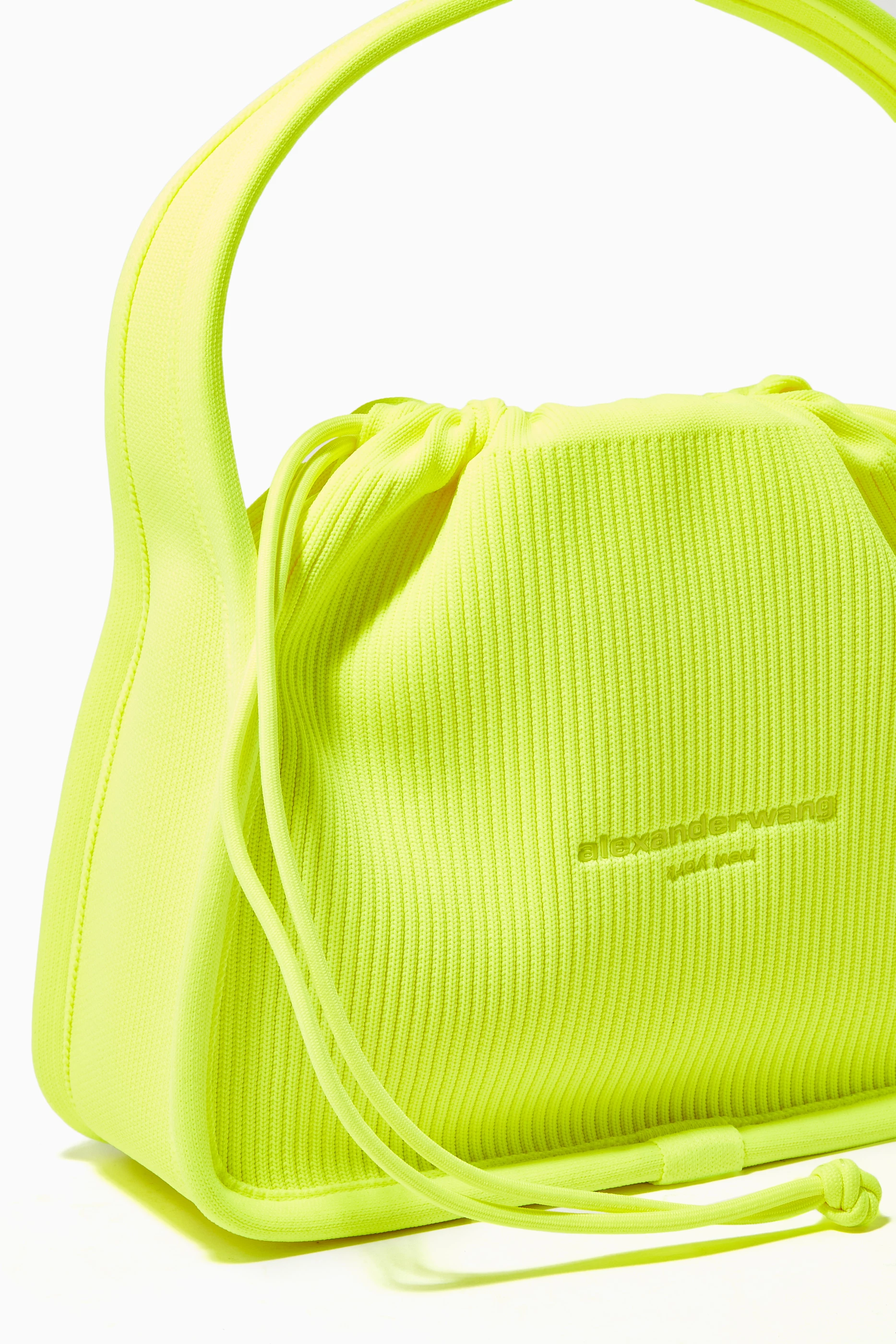 Buy Alexander Wang Yellow Small Ryan Bag in Rib Knit For Women 