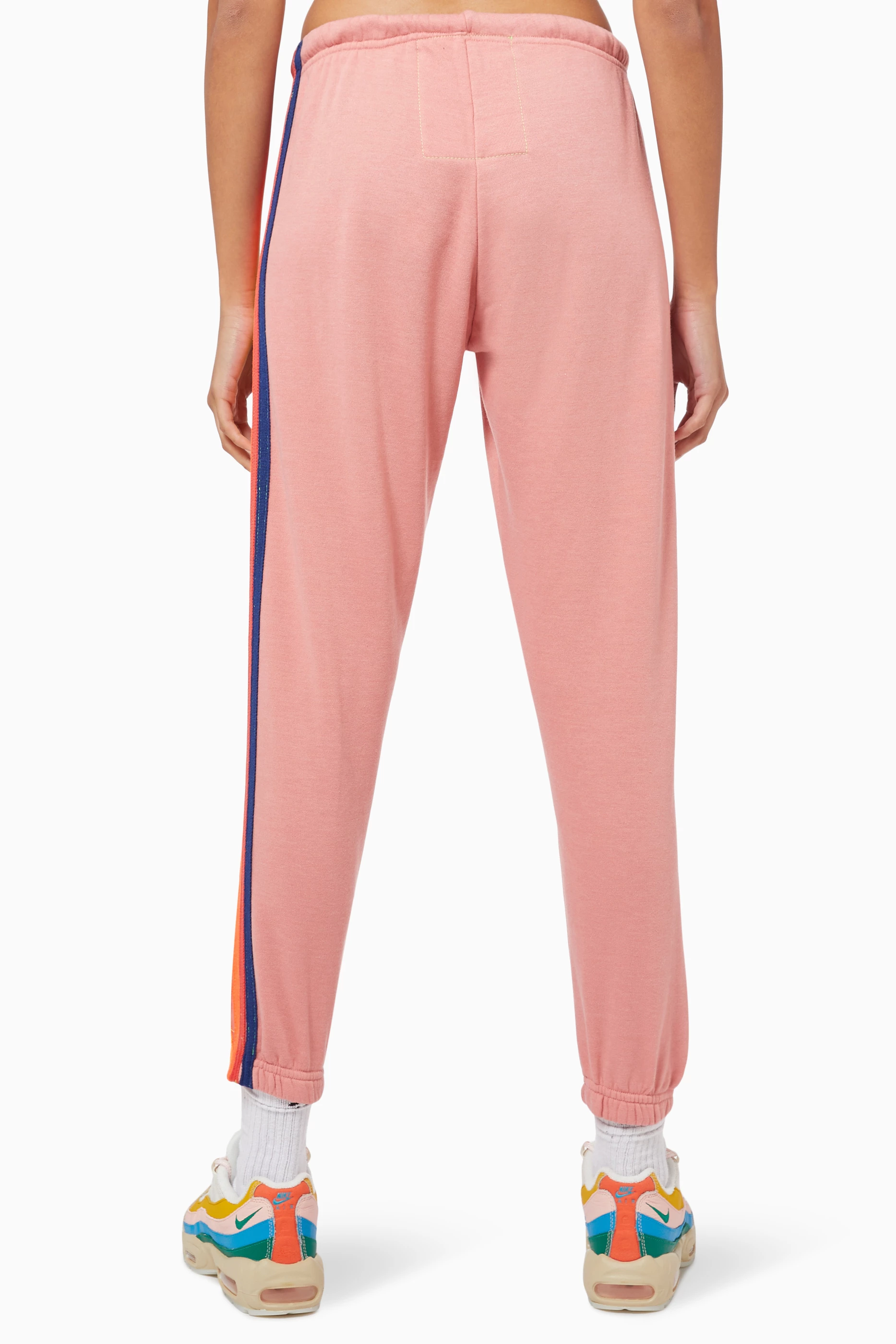 Buy Aviator Nation Pink Stripe Sweatpants in Cotton Jersey For