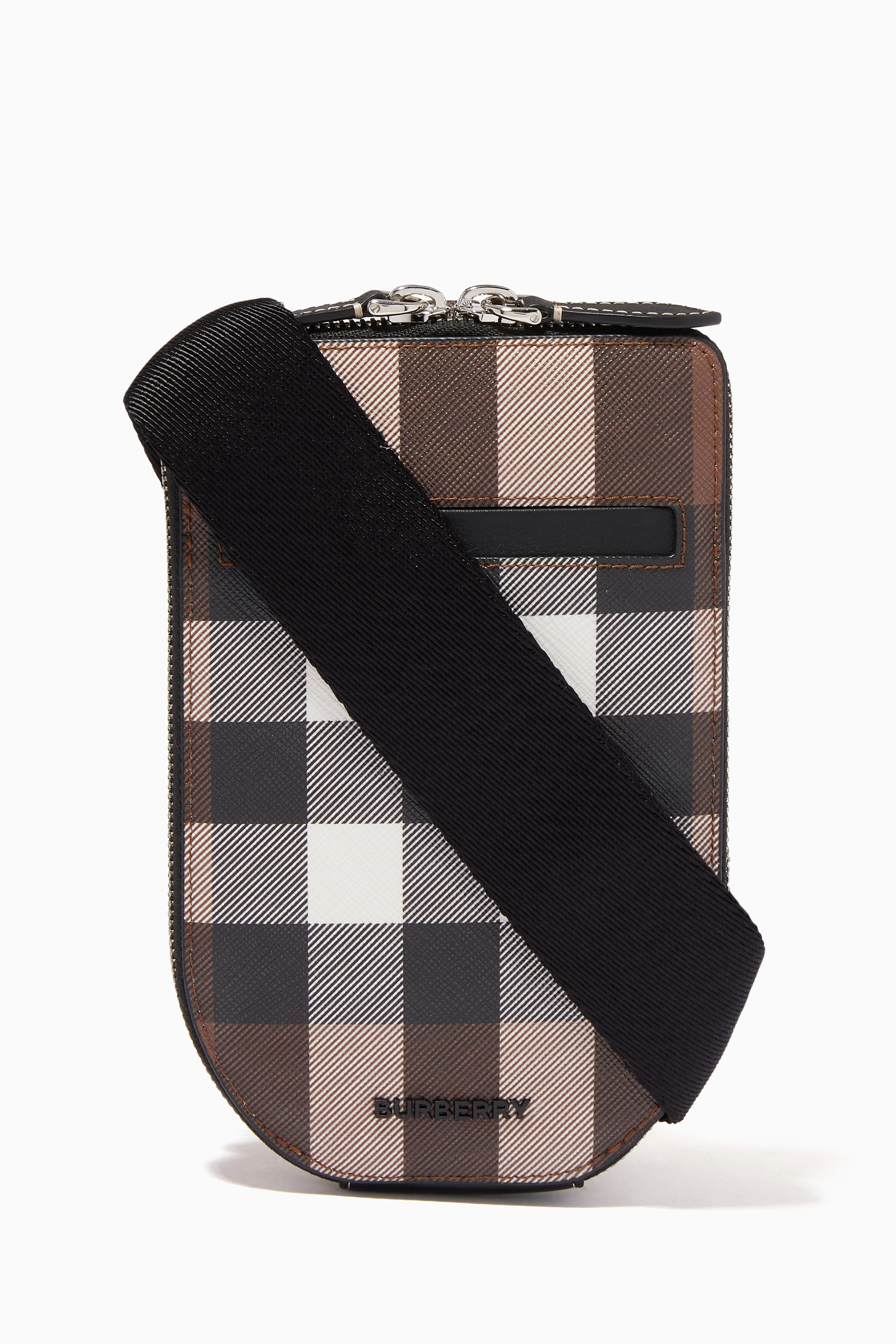 Buy Burberry Brown Check Crossbody Phone Case in Leather For Men Online Ounass Oman
