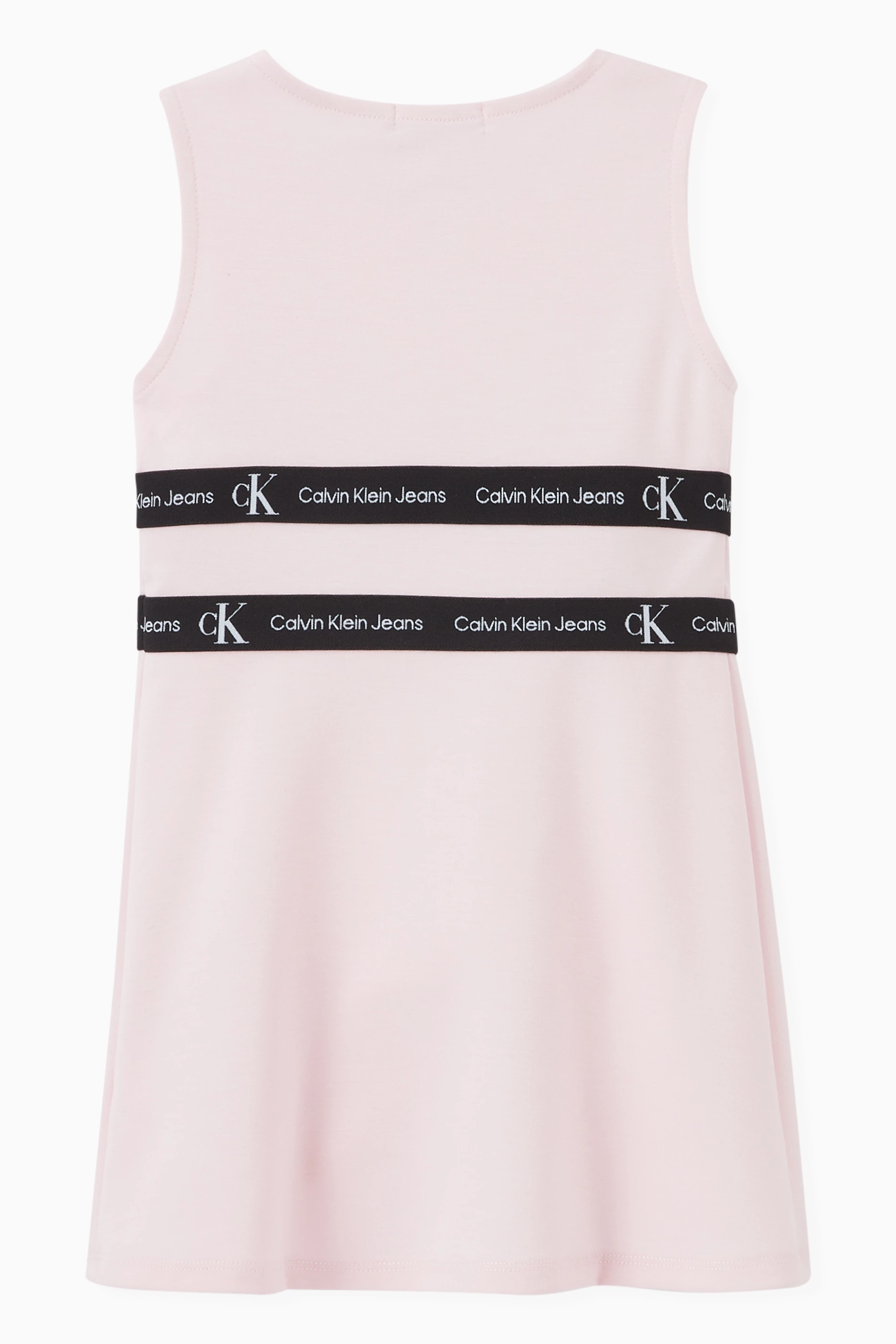 Buy Calvin Klein Pink Logo Tape Milano Dress in Cotton Jersey For Girls  Online | Ounass Oman