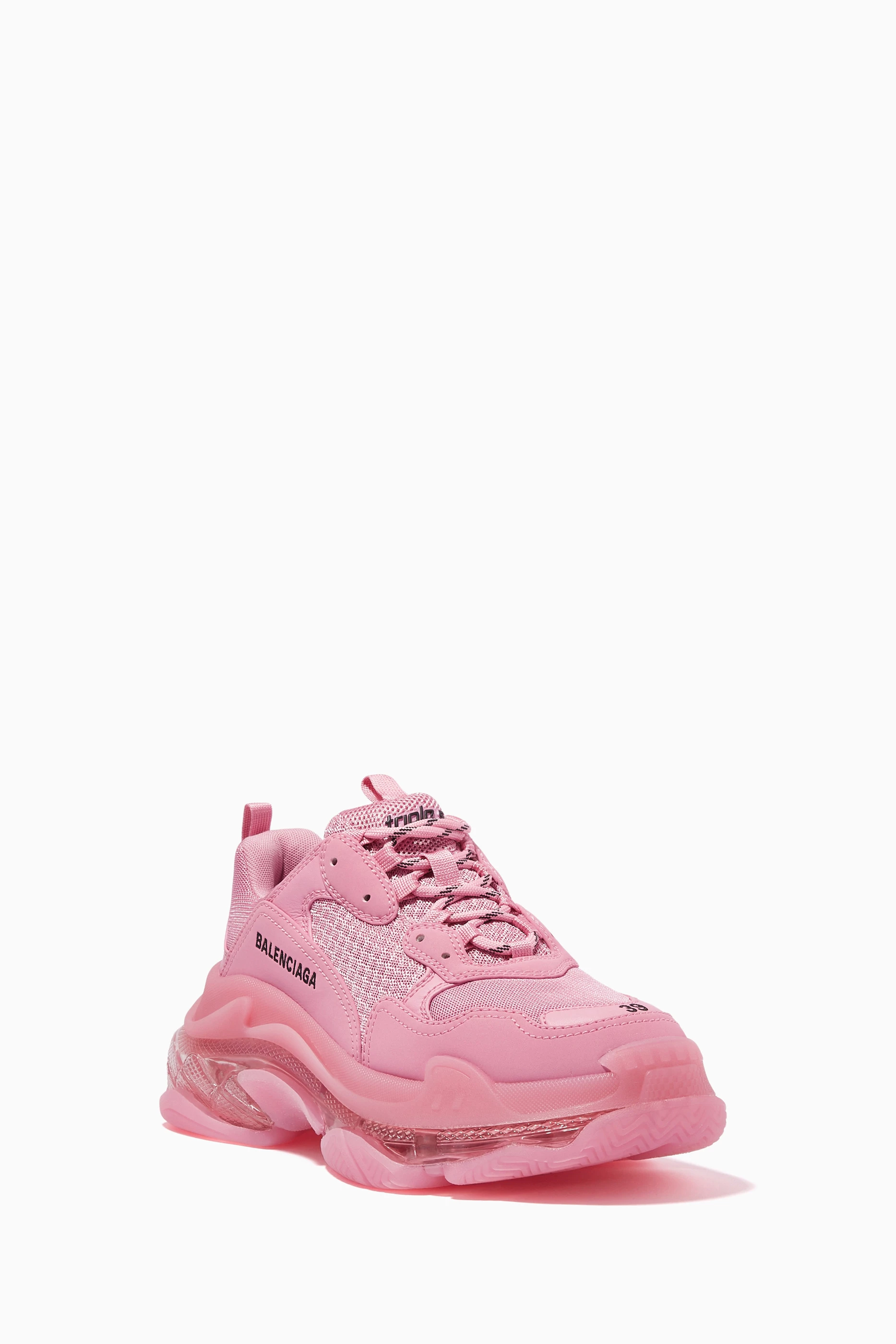 Buy Balenciaga Pink Triple S Clear Sole Sneakers in Double Foam Mesh For Women Online Ounass Oman