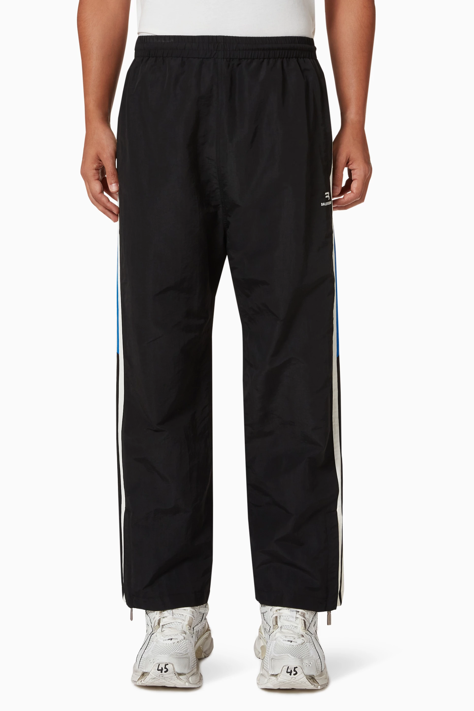 Buy Balenciaga Black Sporty B Tracksuit Pants in Nylon For