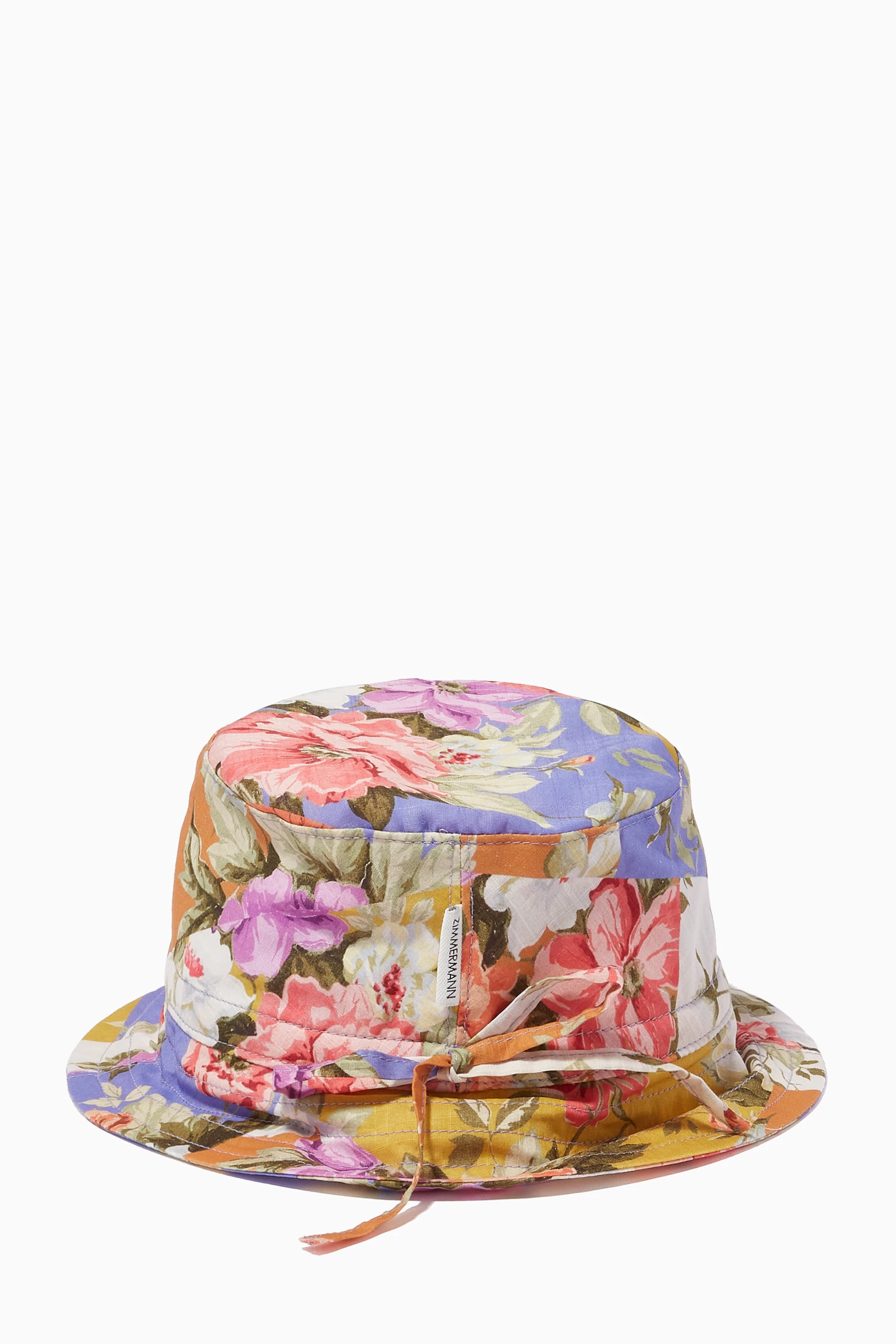 Buy Zimmermann Multicolour Reversible Floral Print Bucket Hat in - Main Image