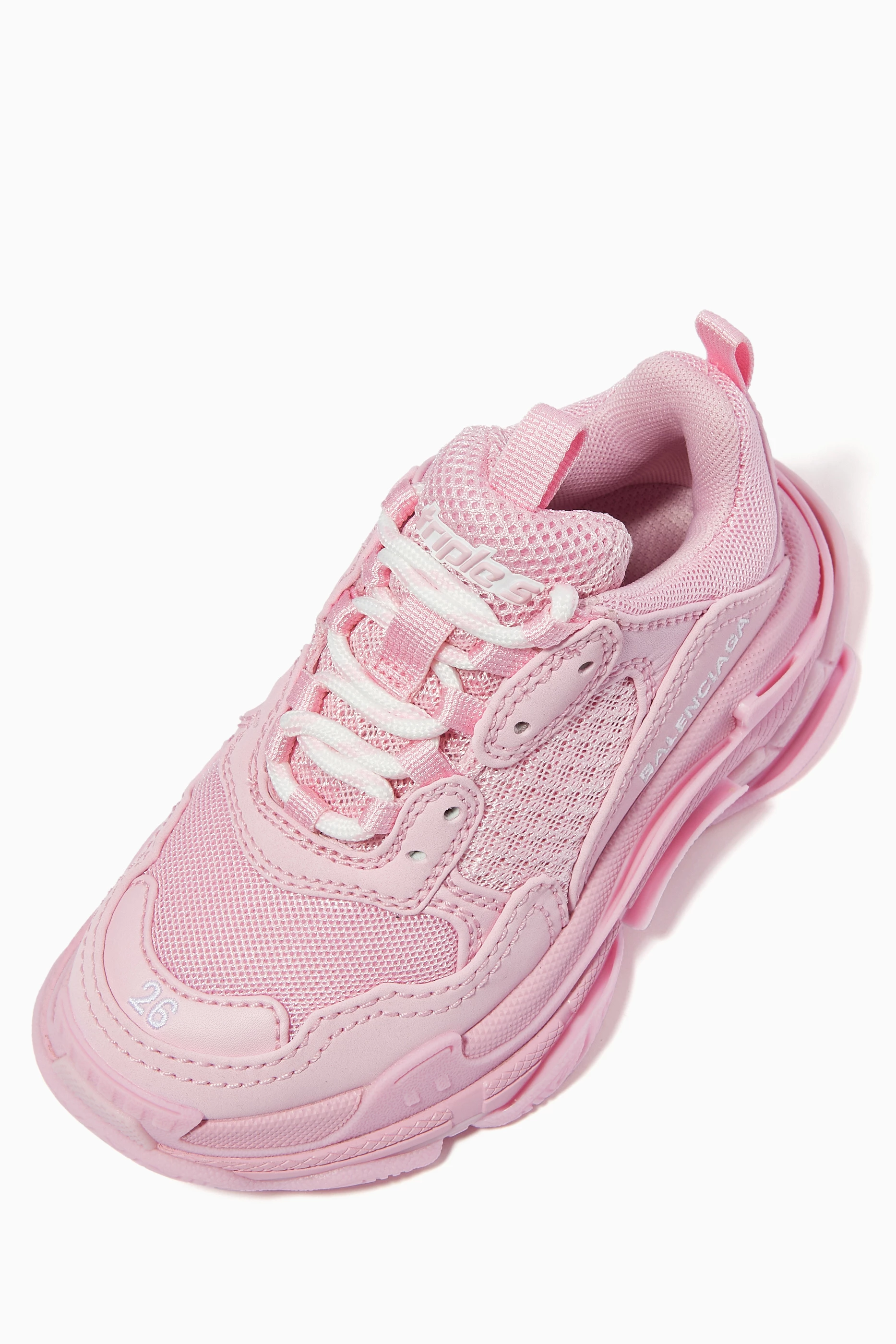 Buy Balenciaga Pink Triple S Sneakers in Double Foam & Mesh For 