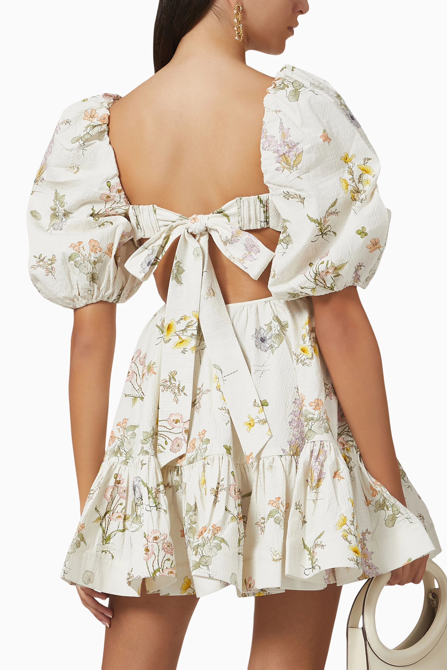 knee length dresses for ladies Bec and Bridge Fleurette Jacquard Mini Dress in Print – Coco & Lola main image 1