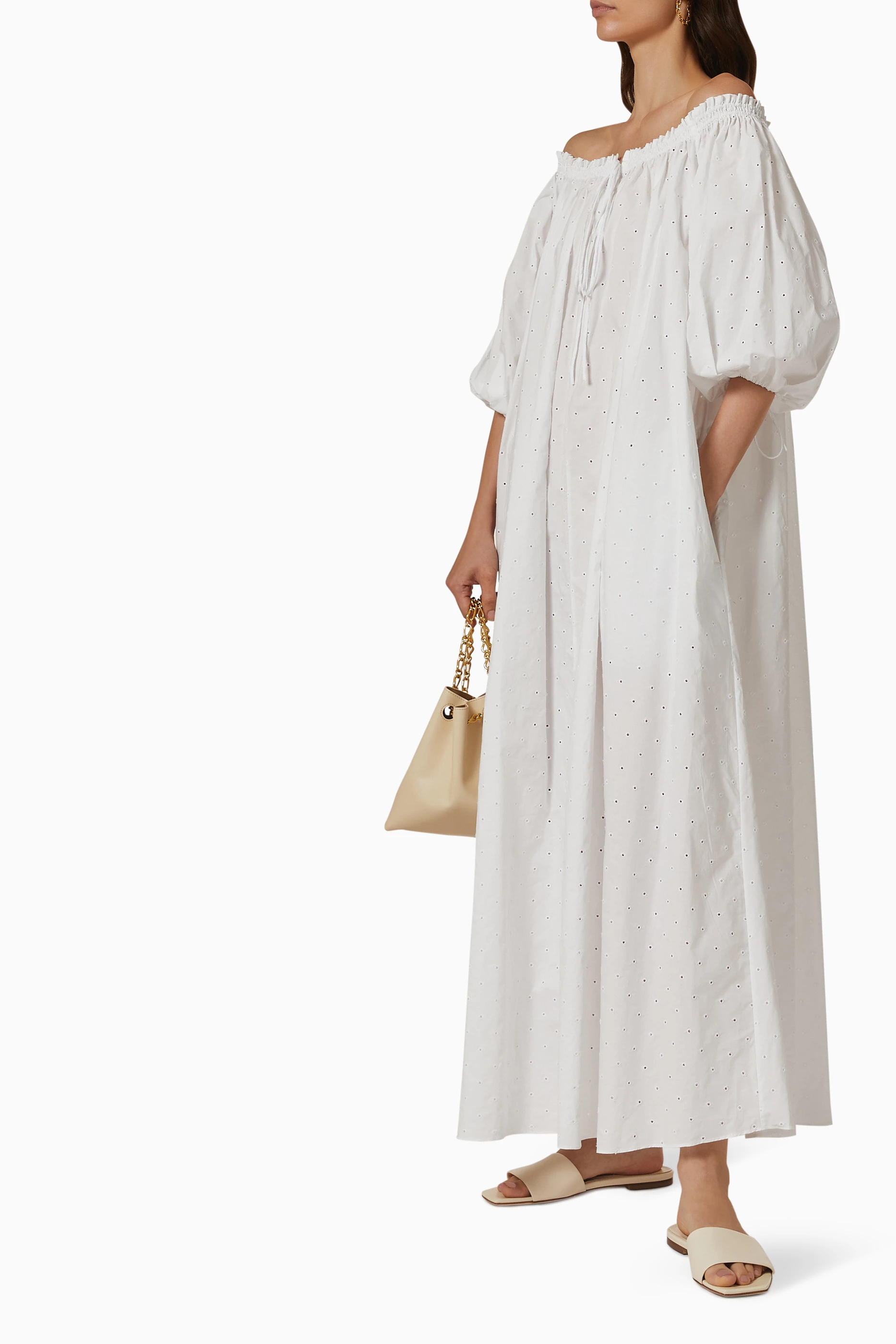 matteau off shoulder dress Shirred Off Shoulder Dress