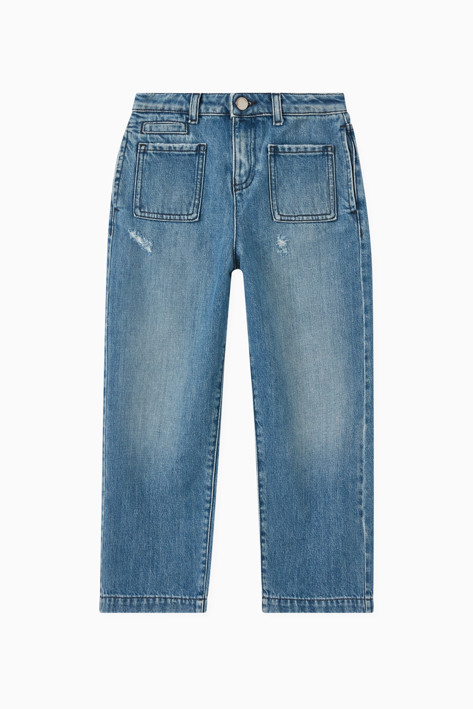 Buy Emporio Armani Blue Metal Eagle Logo Jeans in Denim For Girls