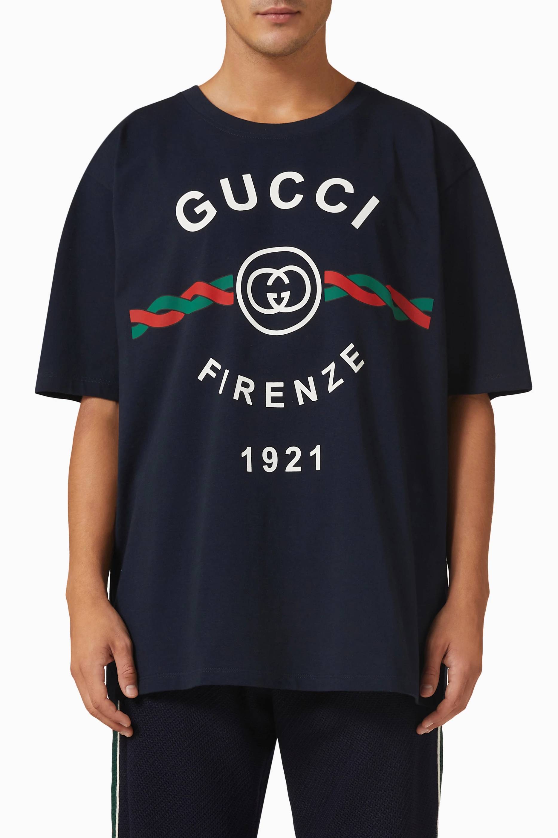 Buy Gucci Blue Gucci Firenze 1921 T-shirt in Cotton Jersey