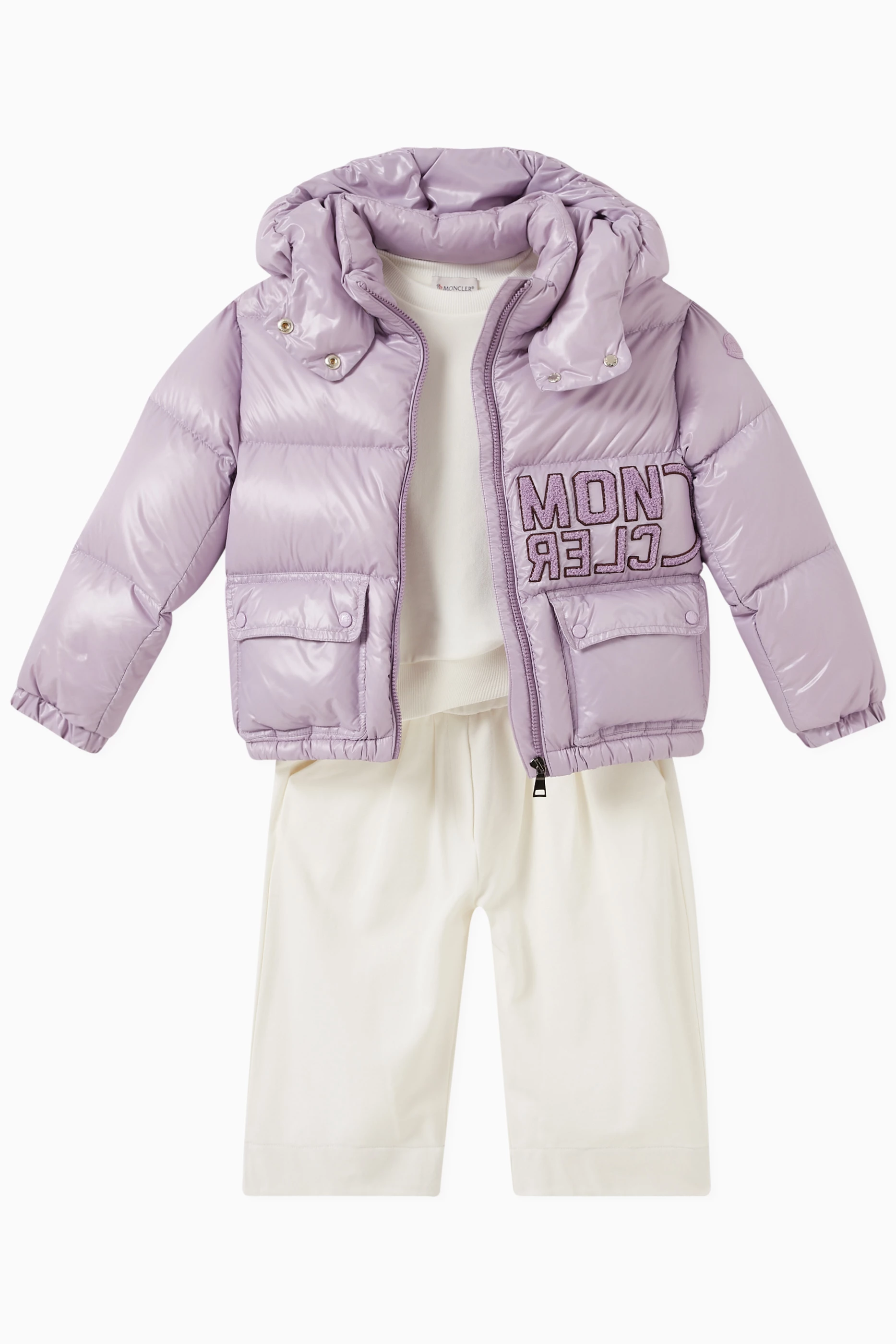 Buy Moncler Enfant Purple Abbaye Puffer Jacket in Polyamide For 