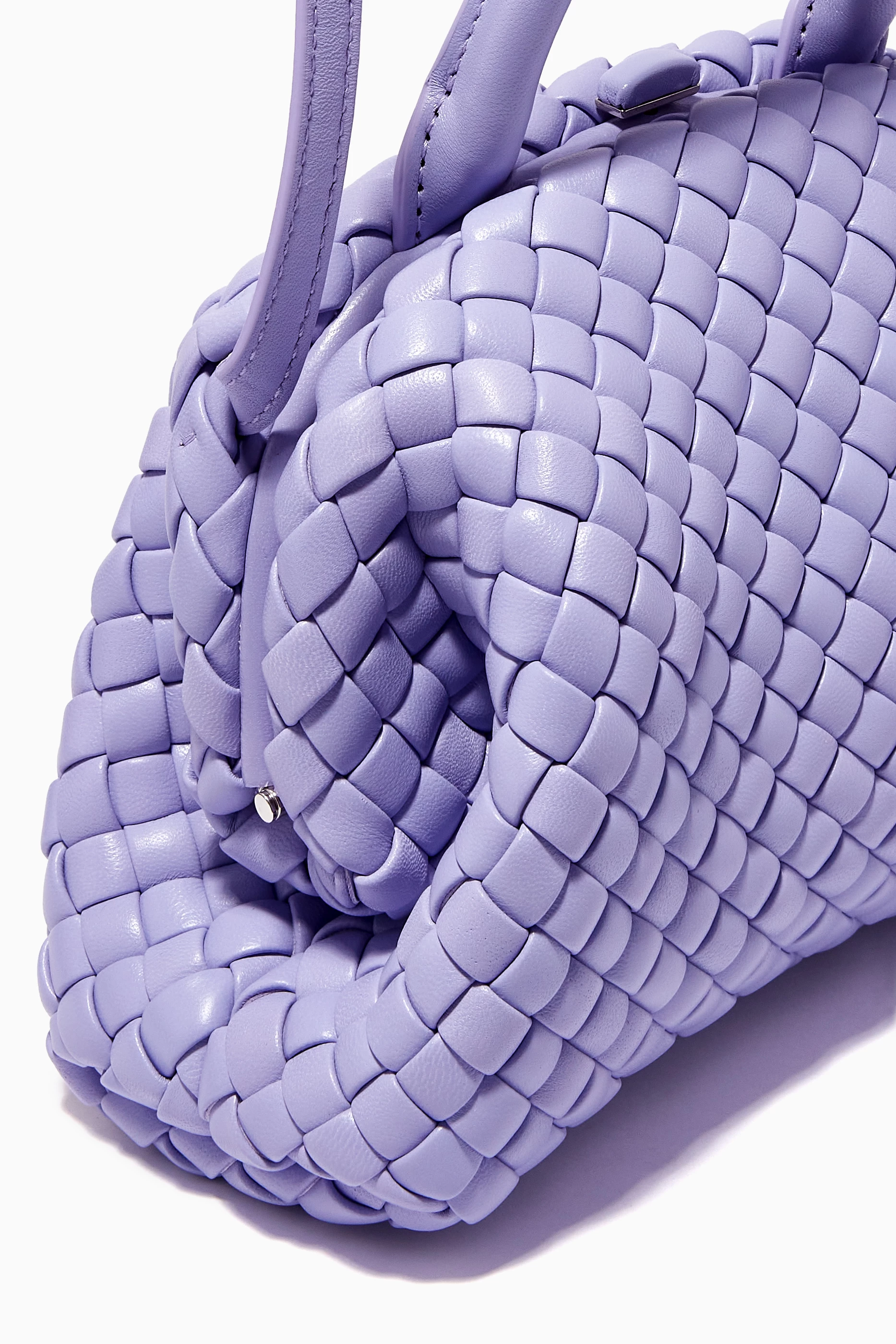 Buy Bottega Veneta Purple Mini Handle Crossbody Bag in Intrecciato