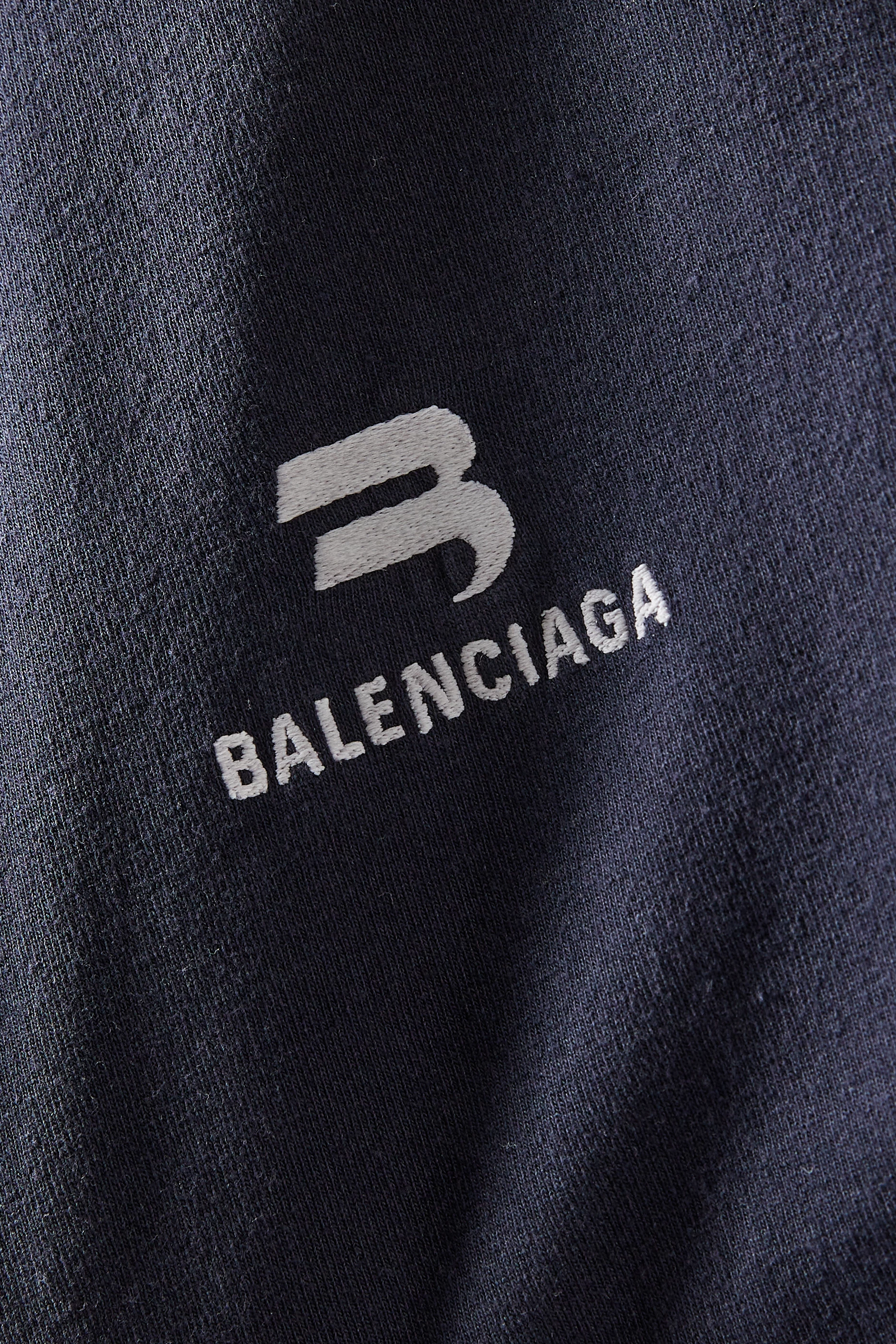 【BALENCIAGA】SPORTY B スイム Tシャツ Balenciaga Sporty B Shrunk T-Shirt 'Black White' 704070TMVG43869