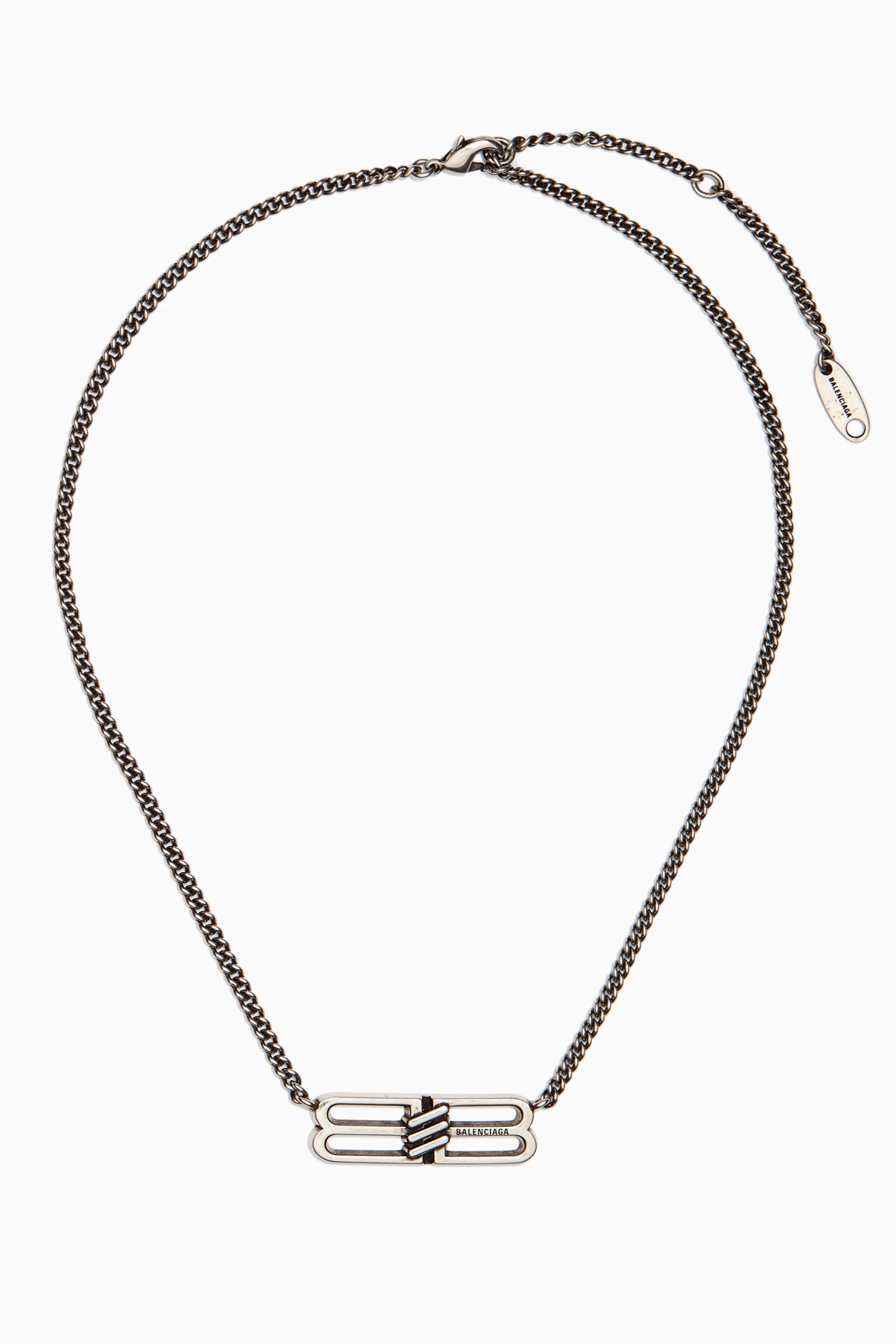 Buy Balenciaga Silver BB Icon Necklace in Brass For UNISEX