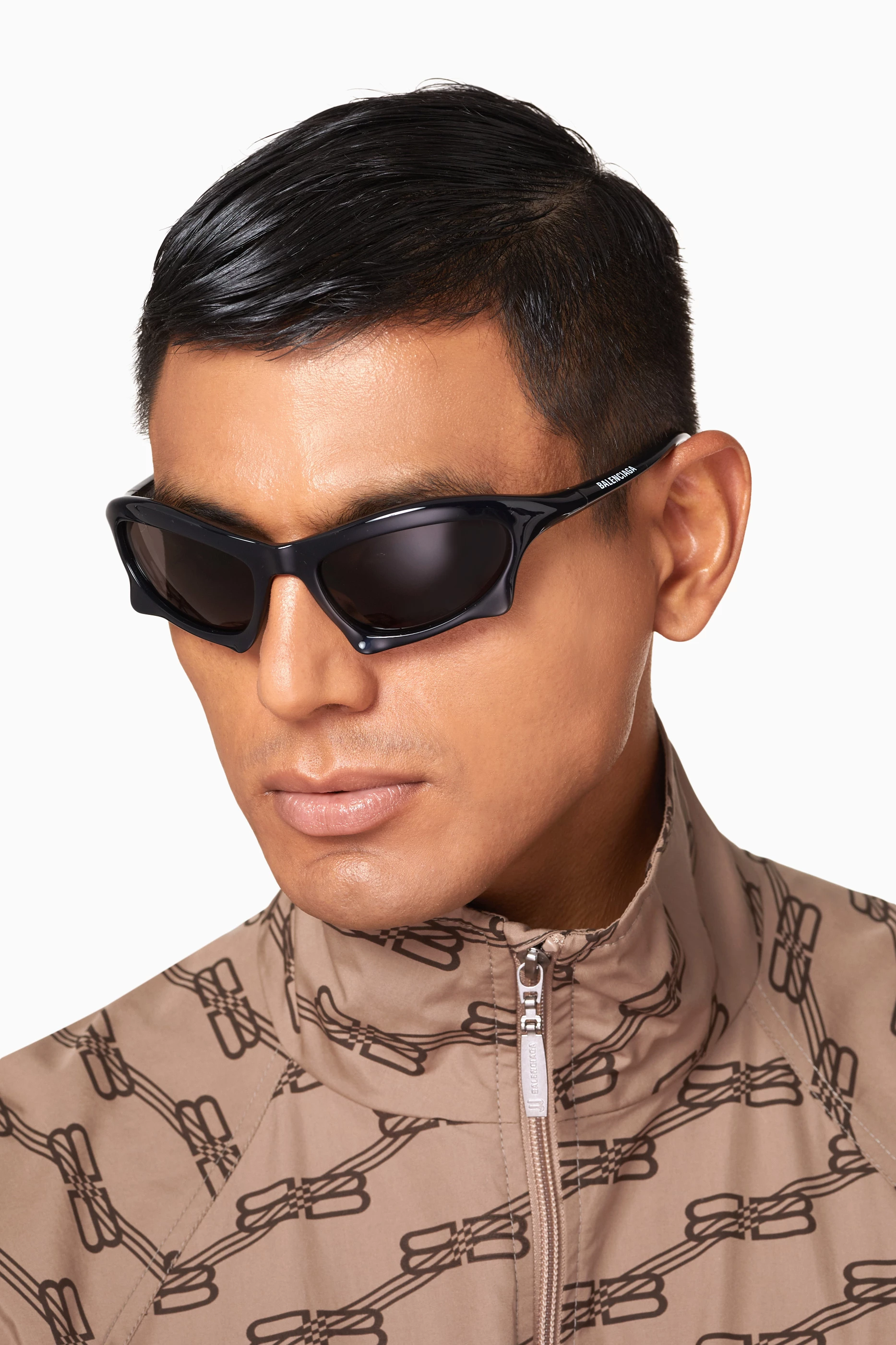 Buy Balenciaga Black Bat Rectangle Sunglasses in Nylon For UNISEX