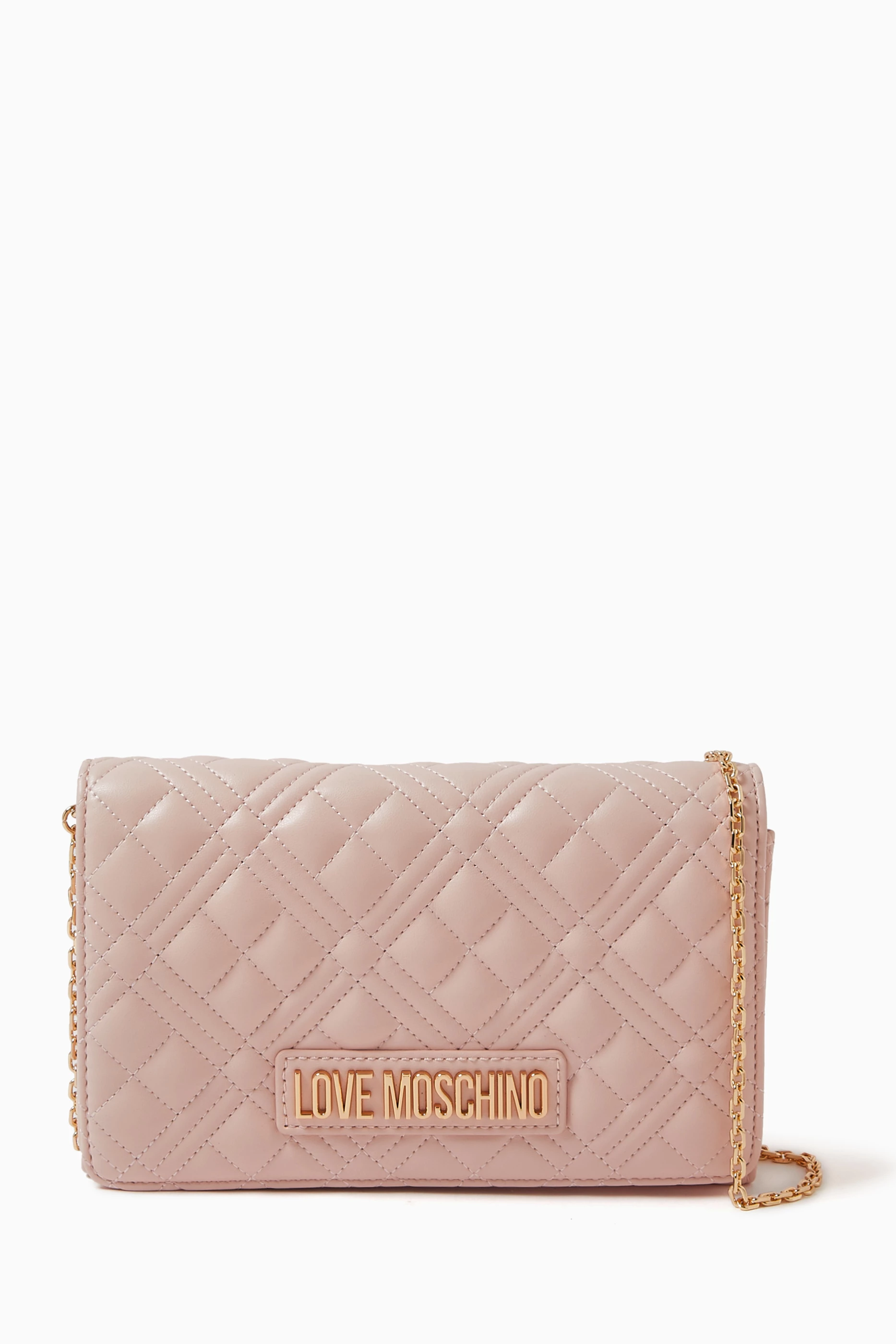 Buy Love Moschino Pink Quilted Crossbody Bag in Faux Leather For Women Online Ounass Oman