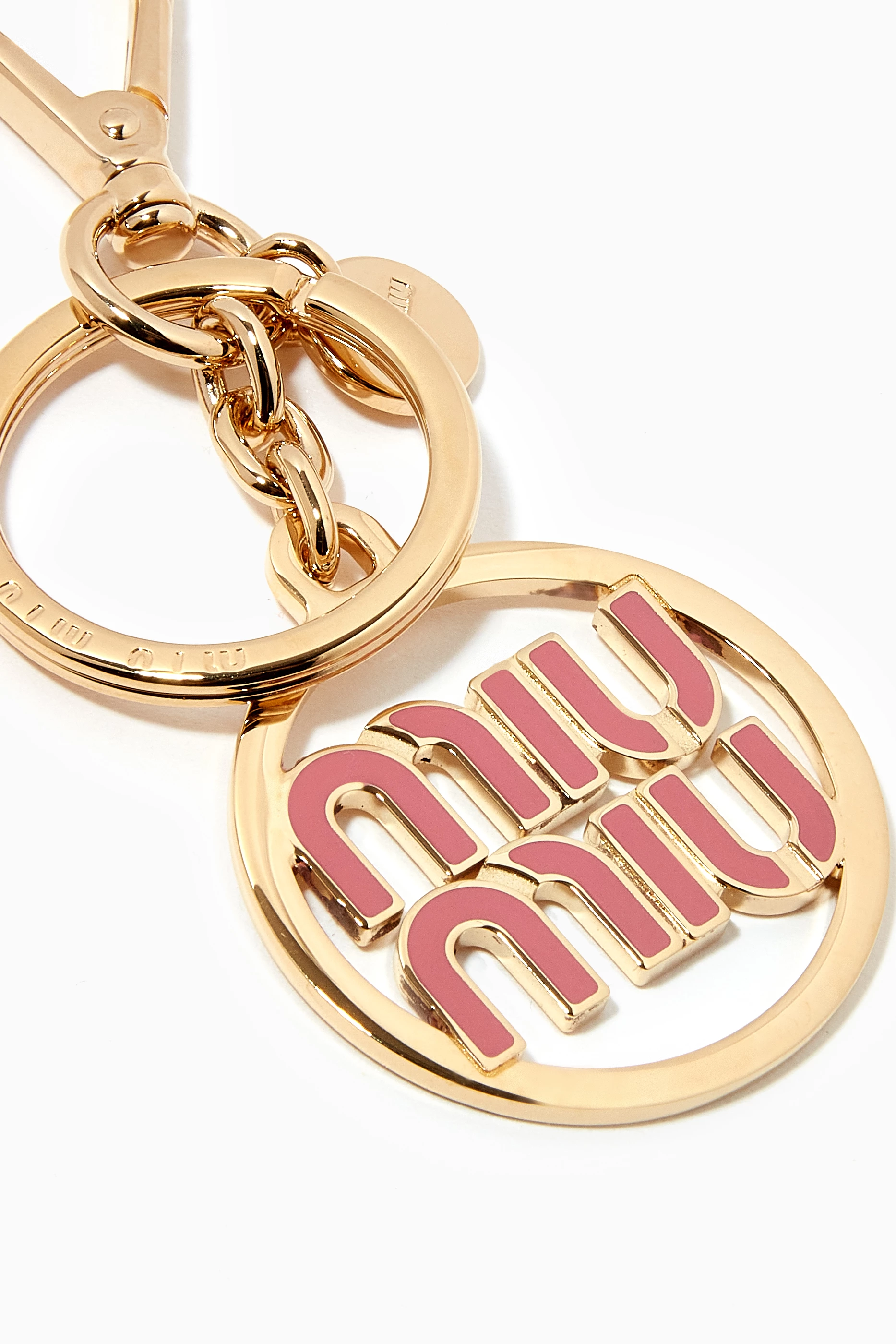 Buy Miu Miu Pink Logo Key Ring in Metal For Women Online | Ounass Oman