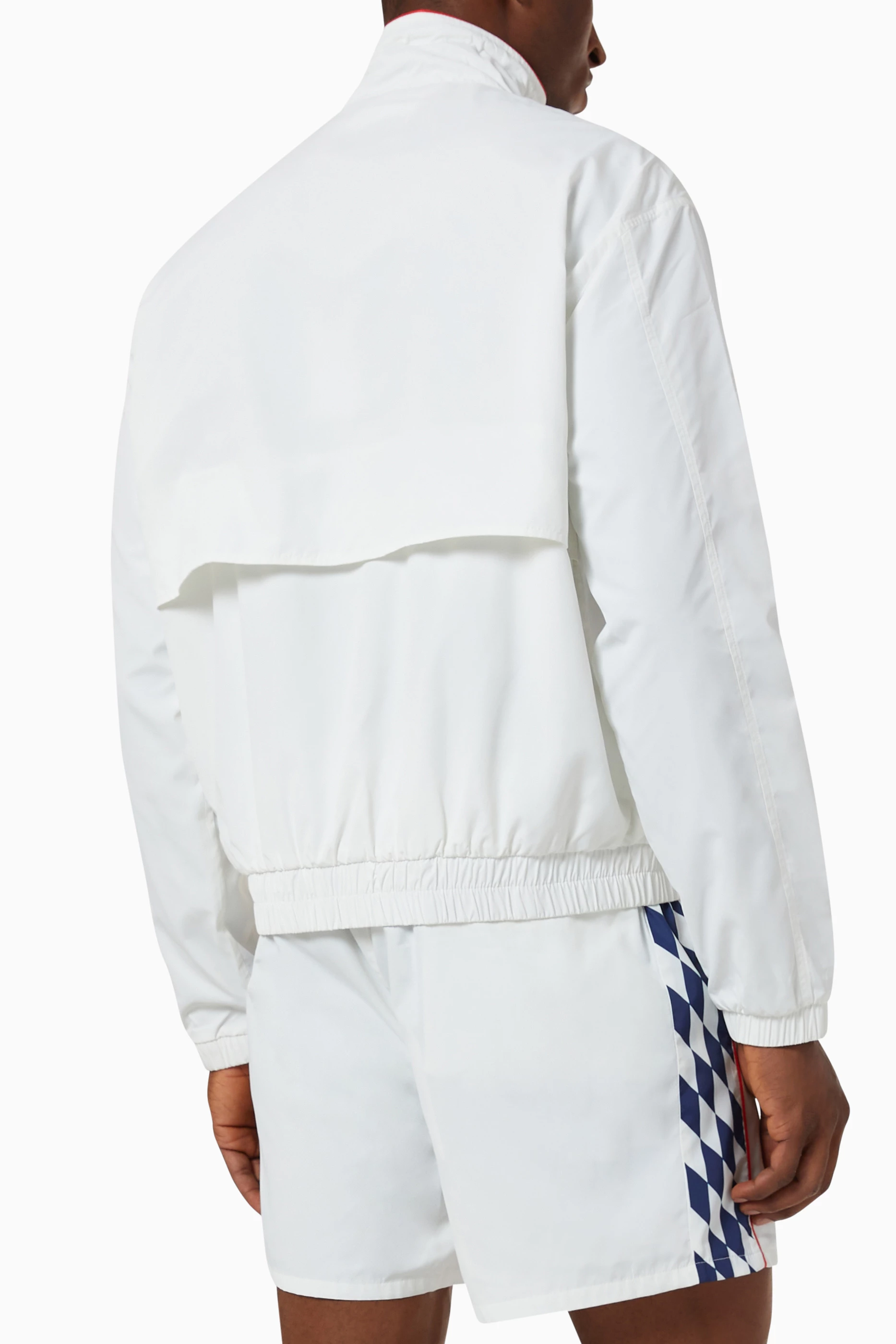Buy Casablanca White Par Avion Shell Suit Track Jacket in Nylon