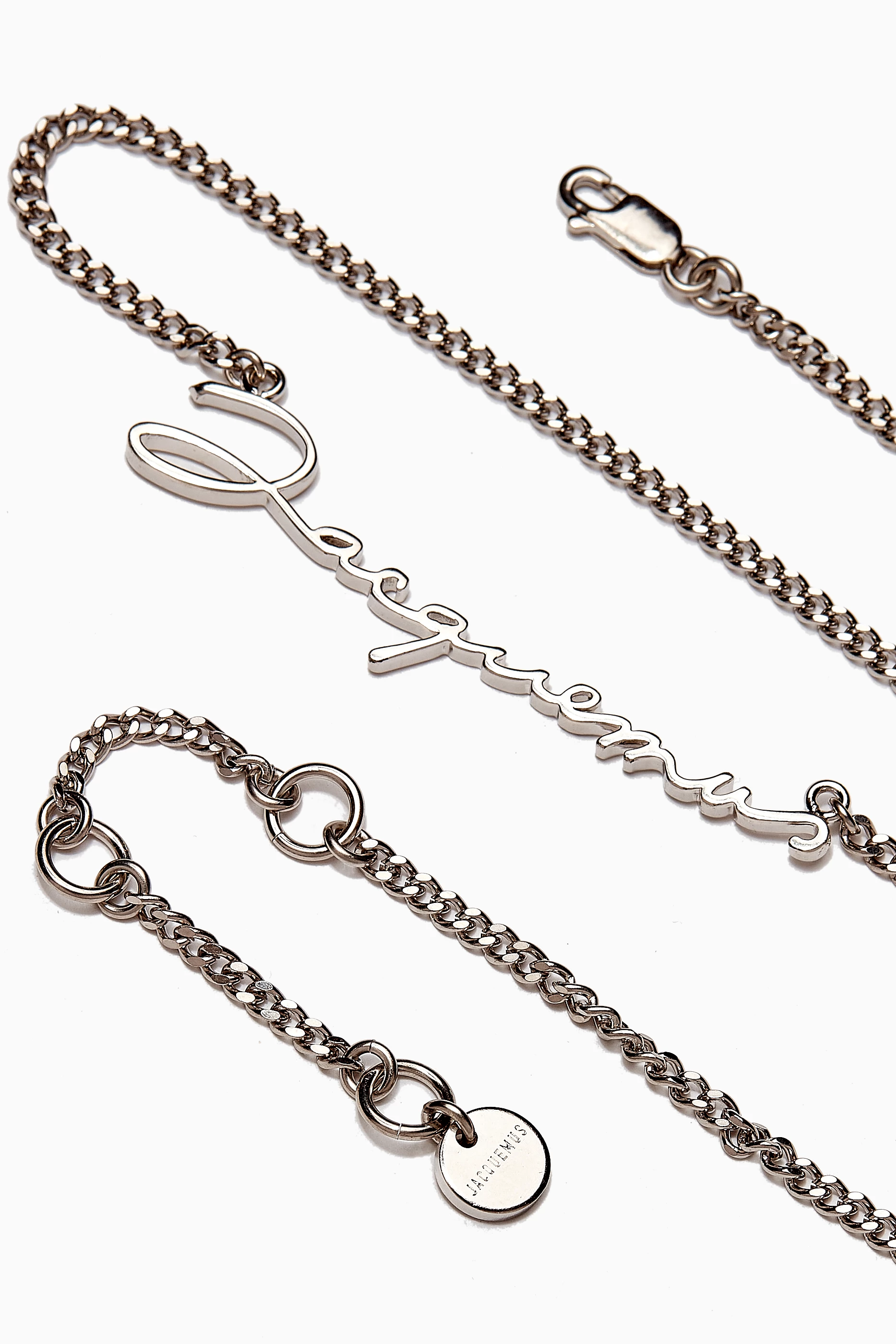 Buy Jacquemus Silver La Chain Signature Necklace in Plated Brass 