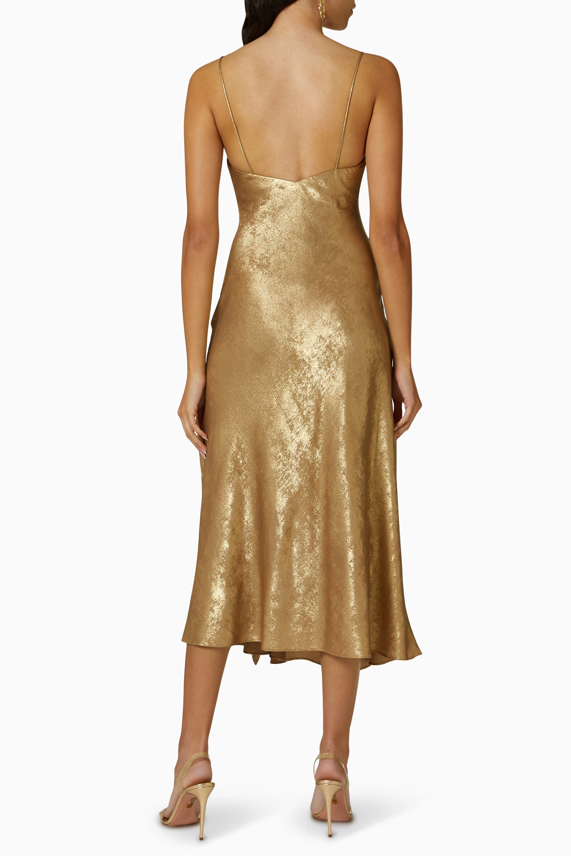 acler queensbridge dress in gold Queensbridge dress in gold main image 1