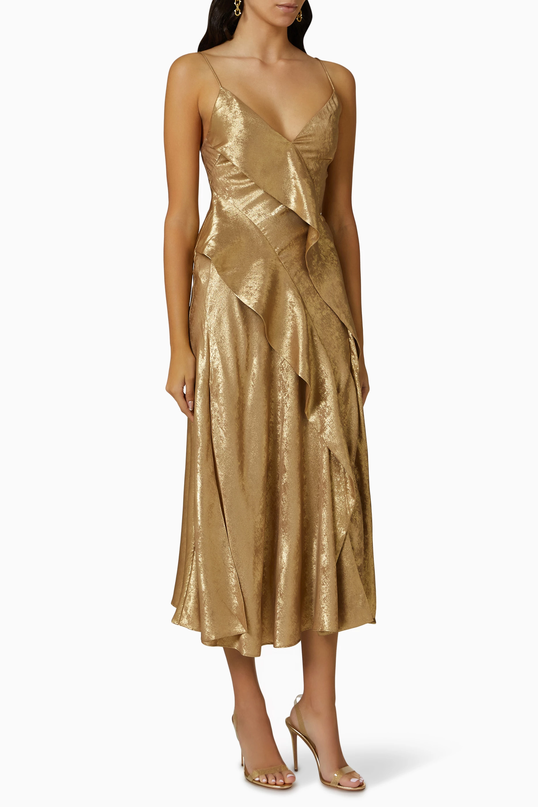 acler gold dress queensbridge ACLER - QUEENSBRIDGE DRESS