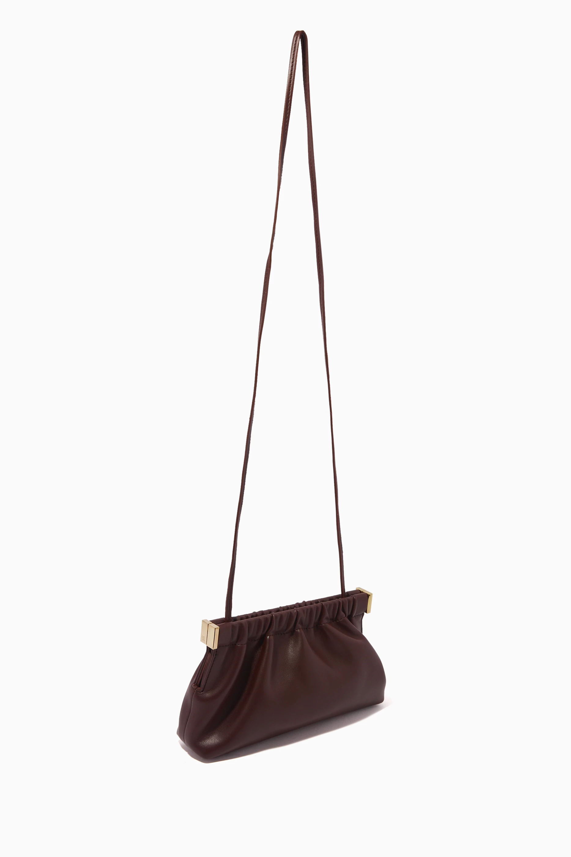 Buy NANUSHKA Brown The Bar Clutch Mini Bag in Vegan Leather For