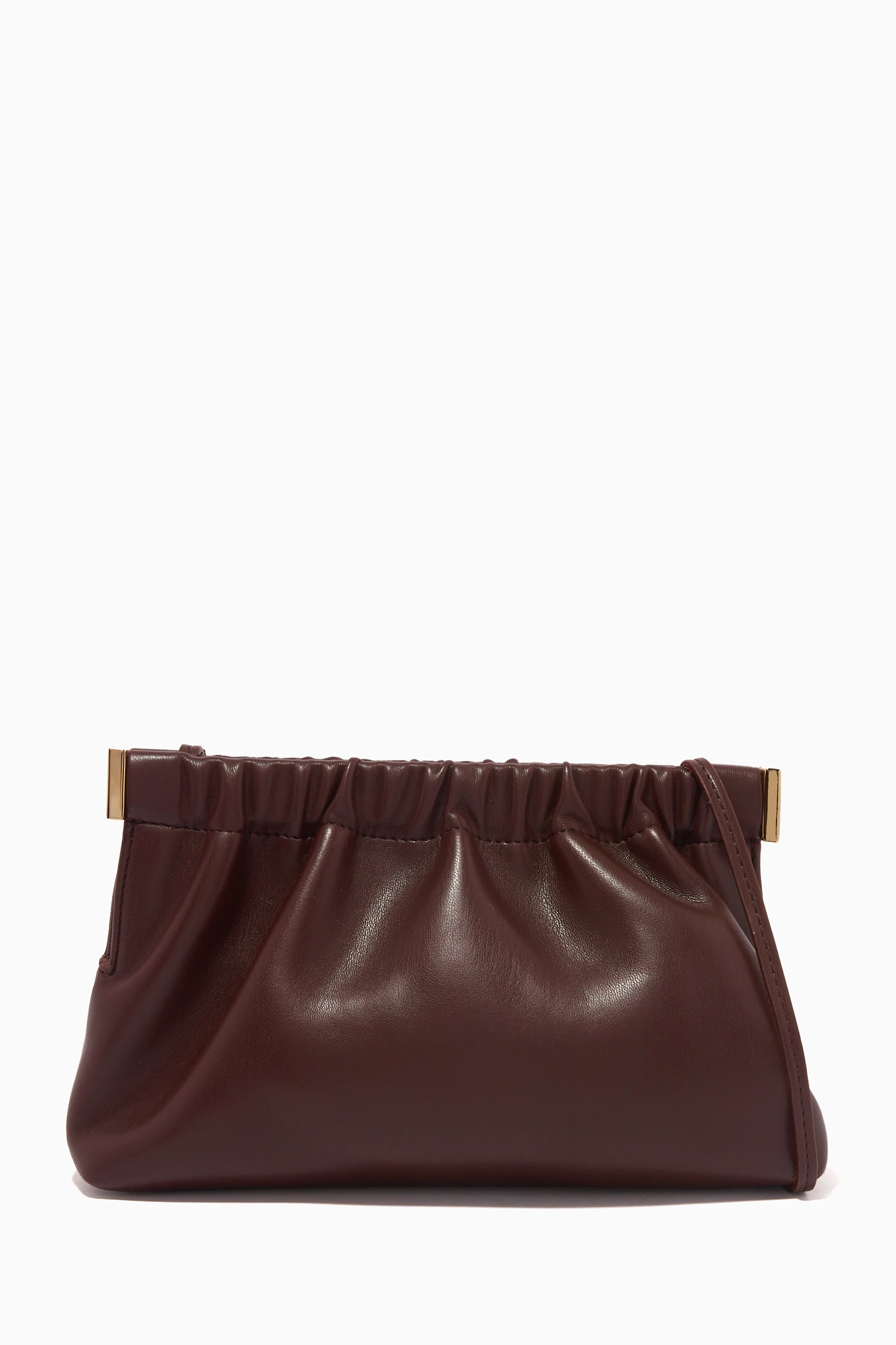 Buy NANUSHKA Brown The Bar Clutch Mini Bag in Vegan Leather For