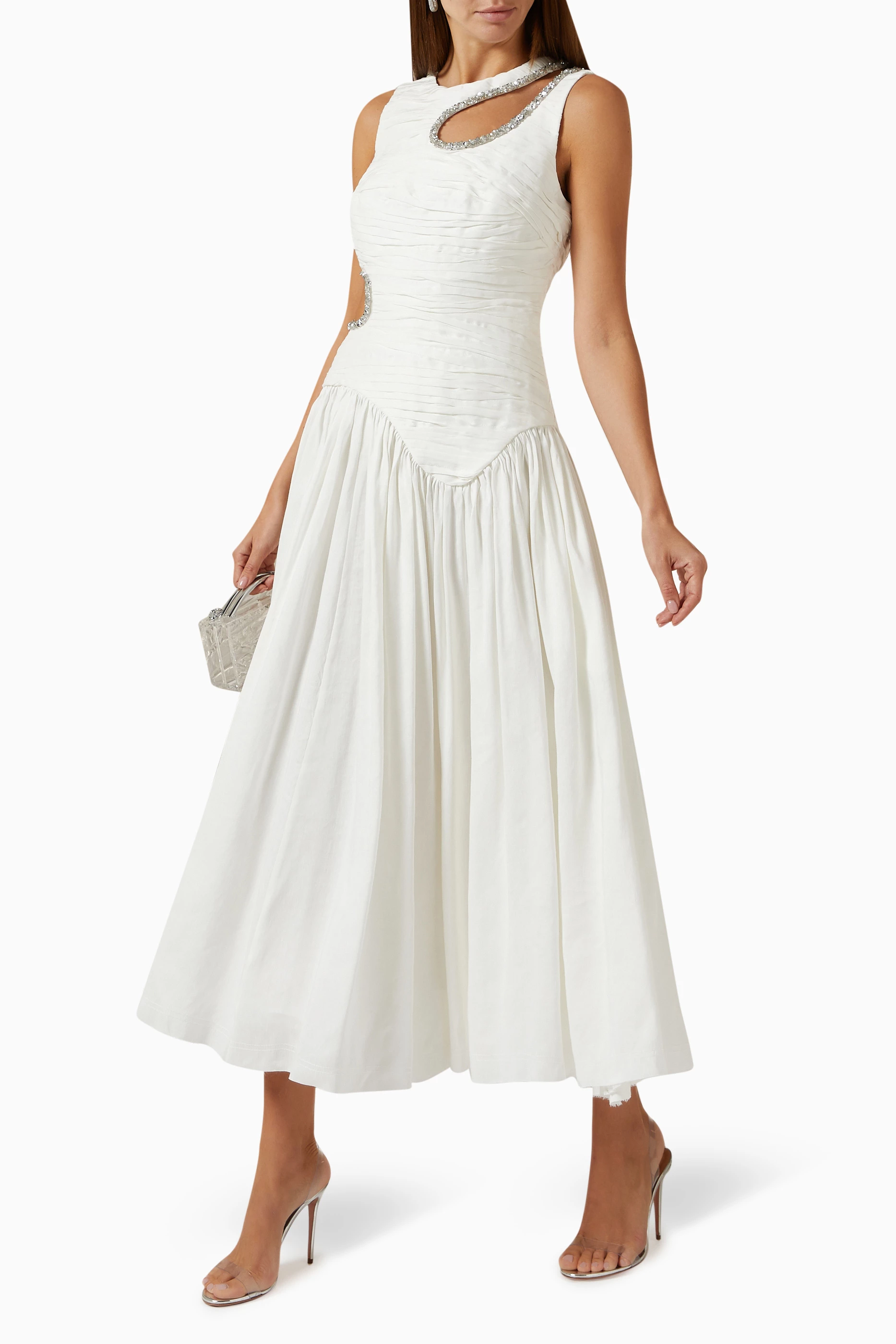 jolie abstract cut out midi dress Dresses | Aje Jolie Abstract Cutout Mididress