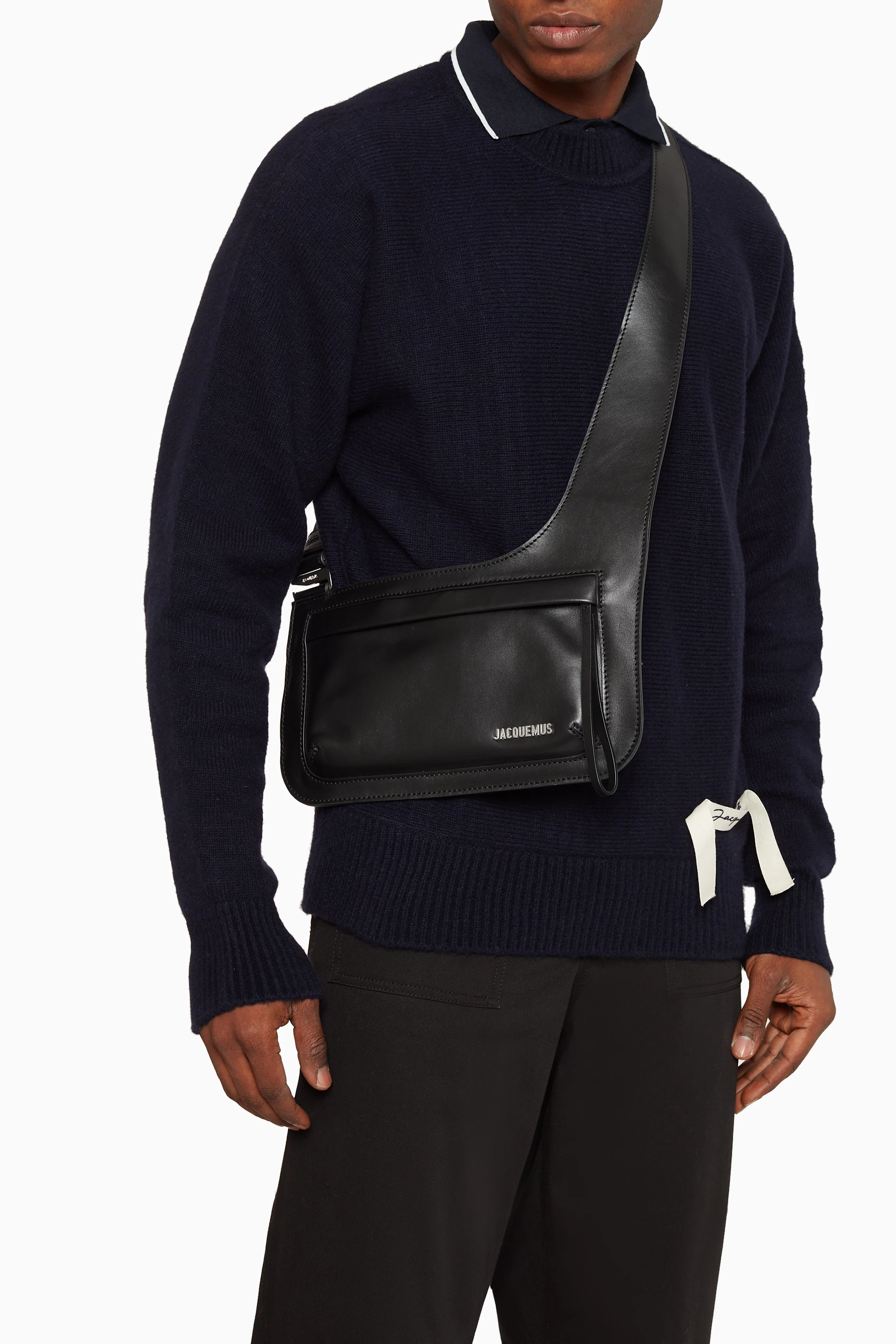 Buy Jacquemus Black Mini La Banane Gardian Crossbody Bag in 